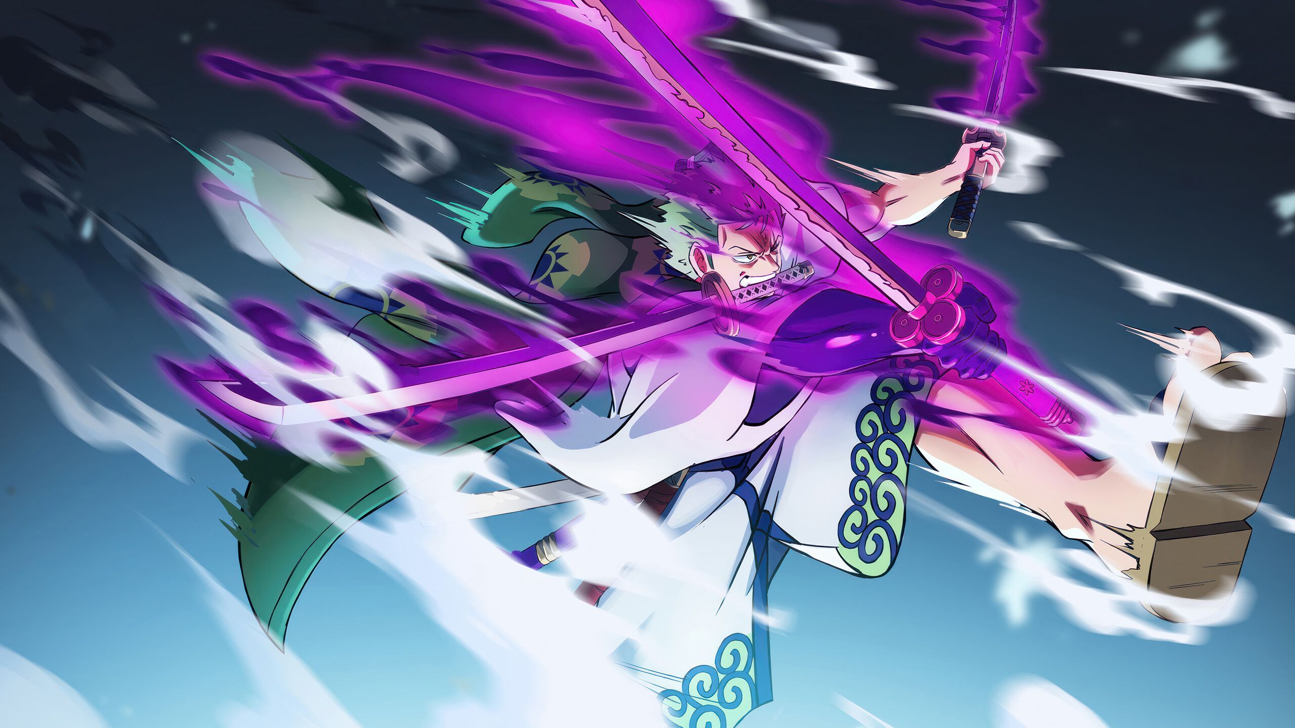 2560x1440 Zoro 3 Sword Style One Piece Wallpaper 4K HD PC l