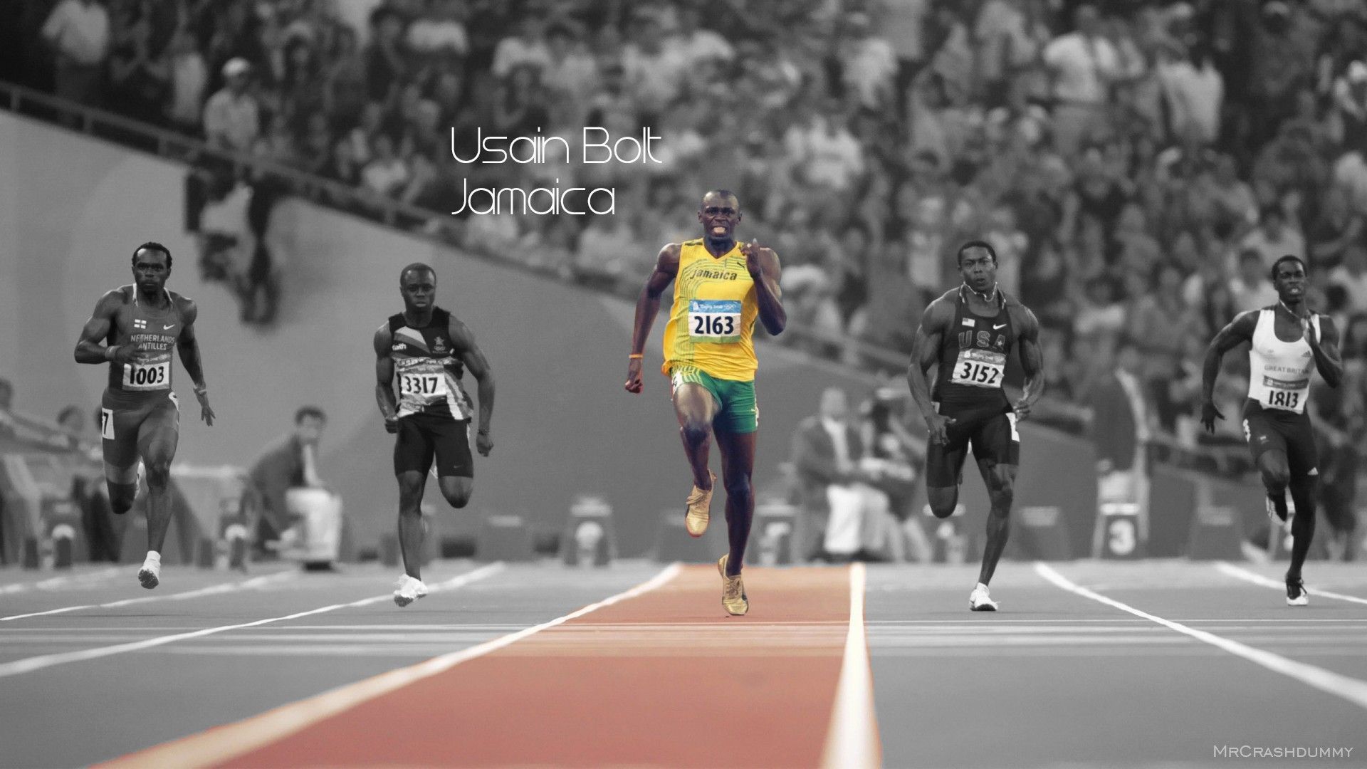 1920x1080 Usain Bolt: HD Wallpaper of a Sprinting