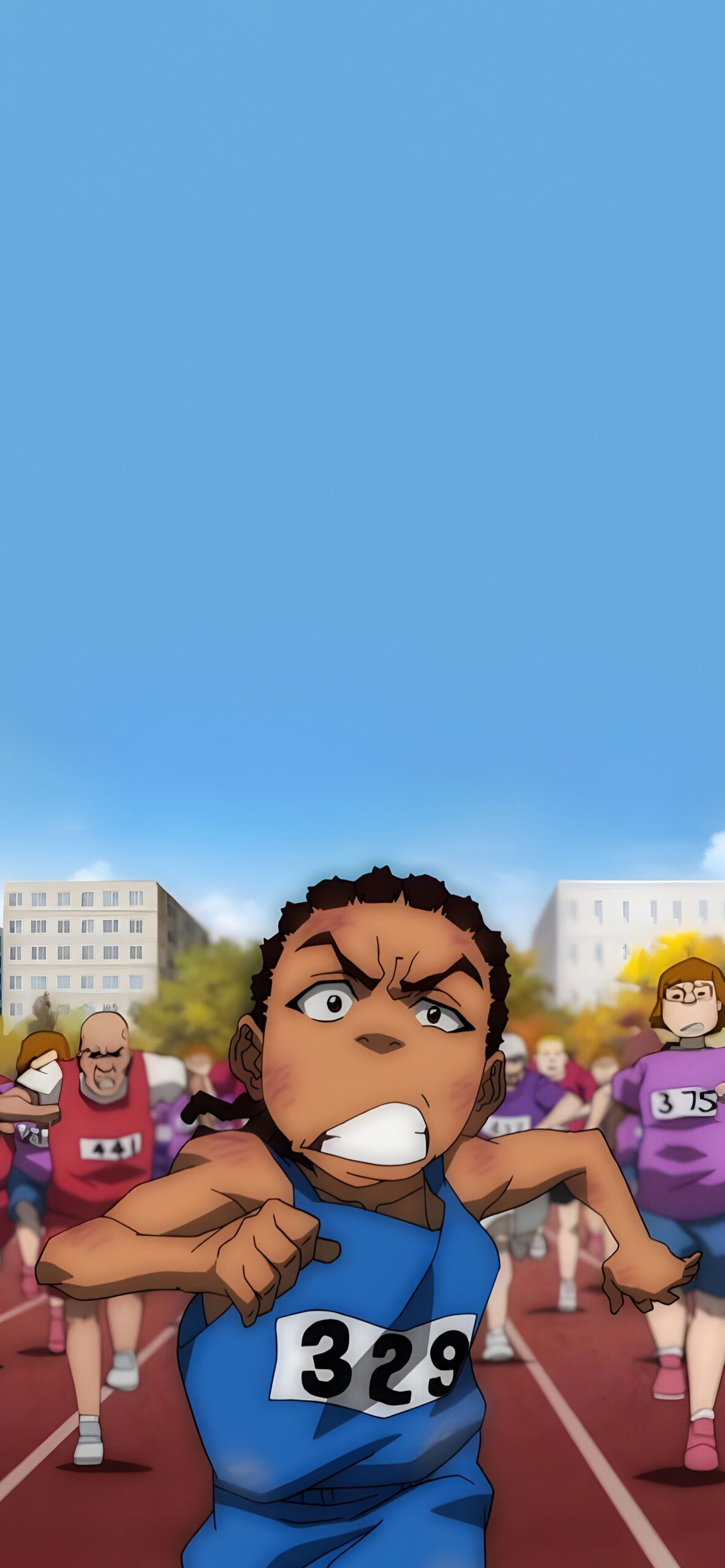 1183x2560 Boondocks Riley Running Race Wallpaper