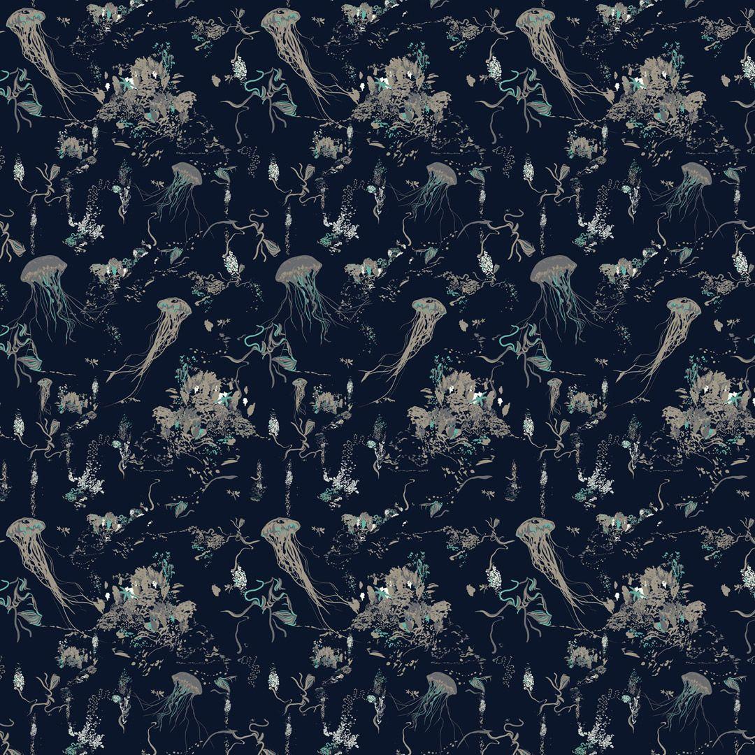 1080x1080 Jellyfish Wallpaper Navy