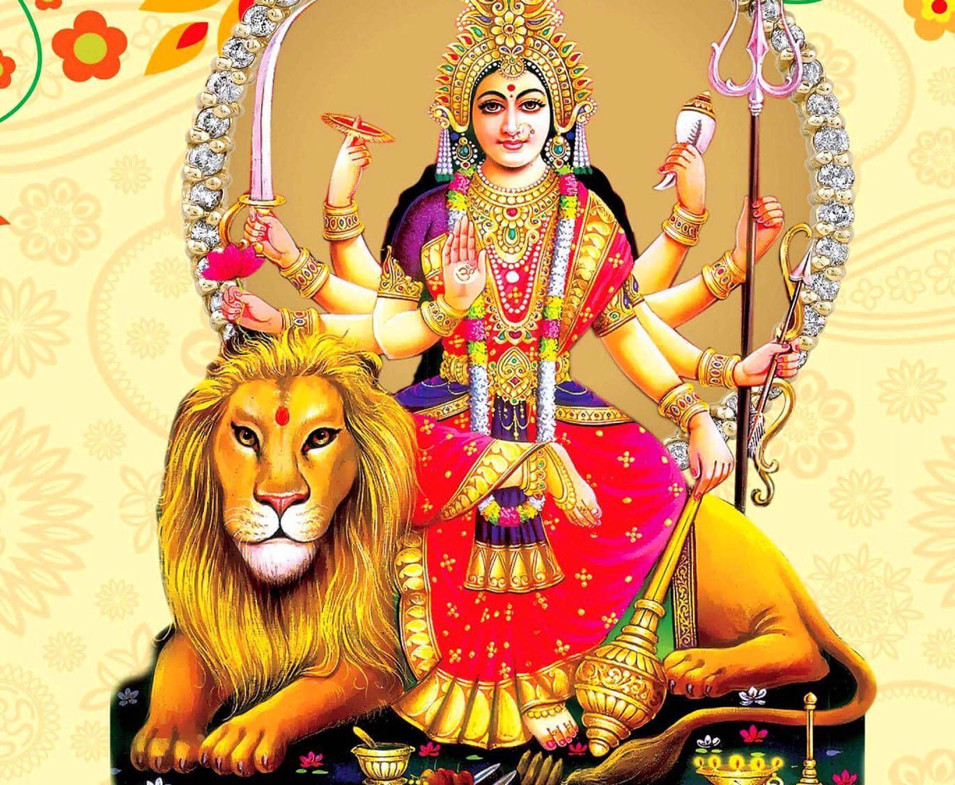 1371x1128 Durga Devi Wallpaper