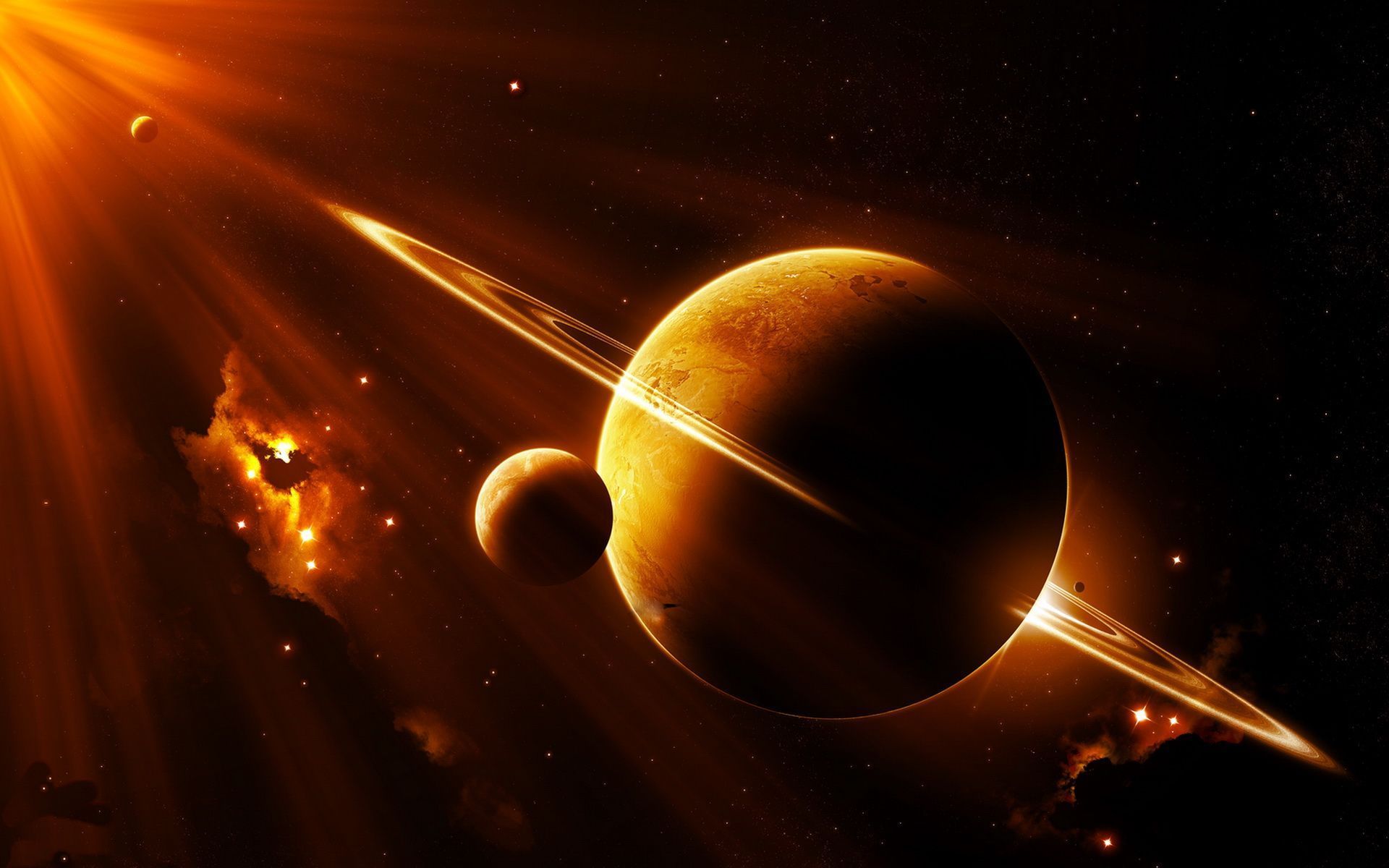 1920x1200 Orange Planet Wallpaper