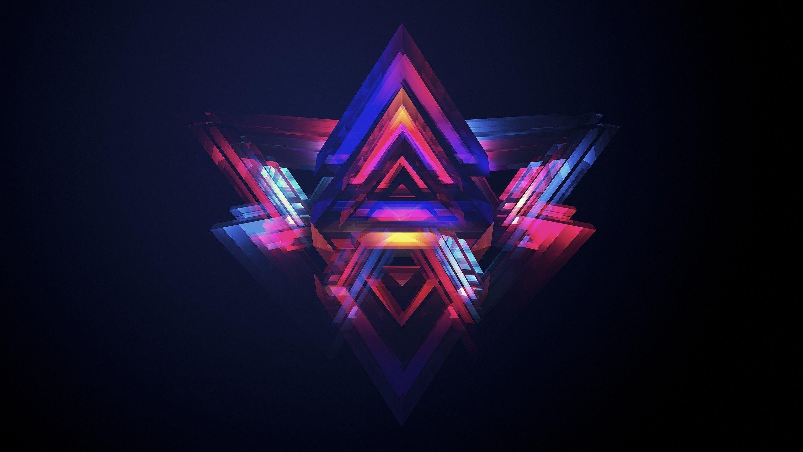 2560x1440 HD Abstract Wallpaper Neon Smoke