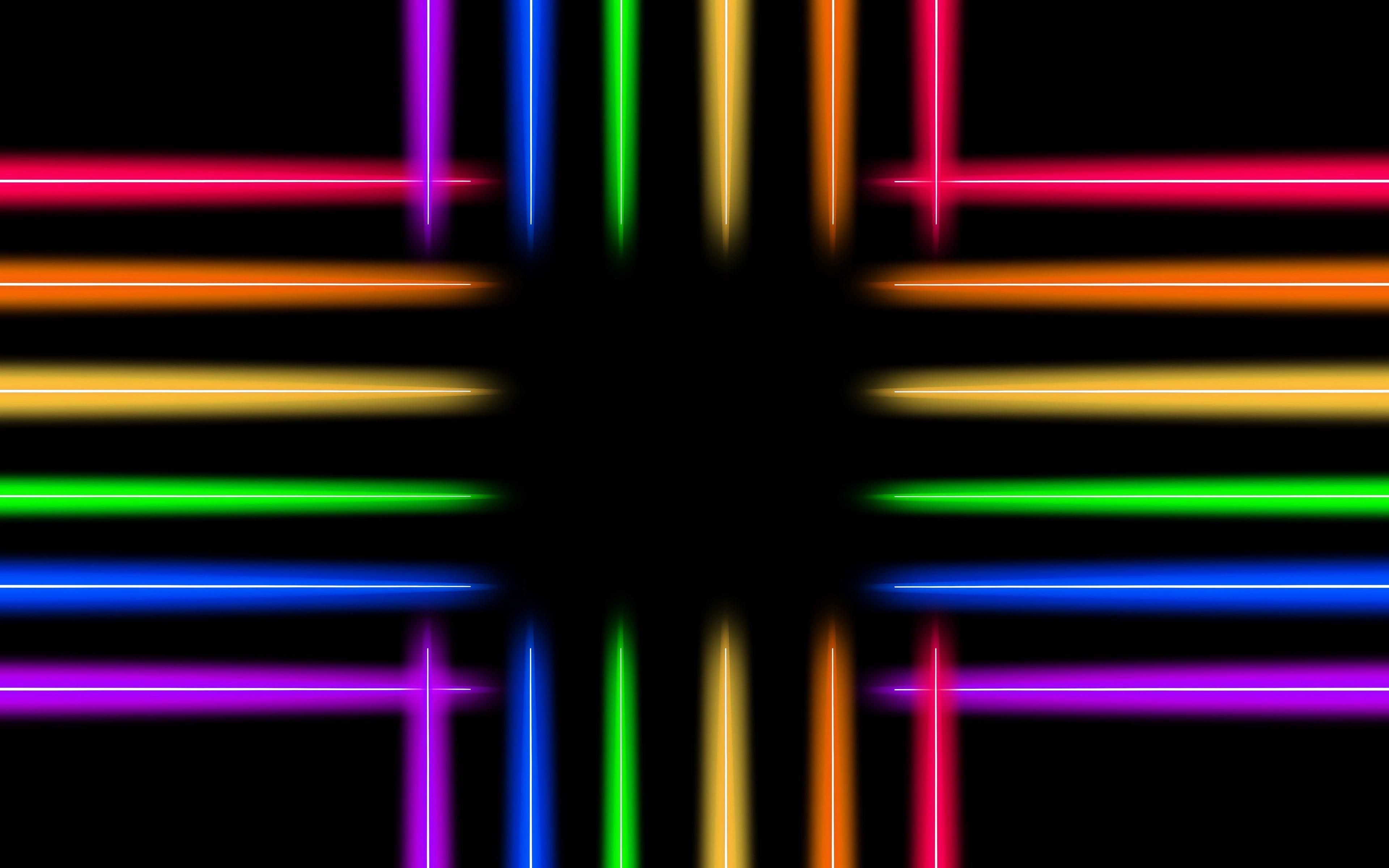 3840x2400 Download wallpaper 3840x2400 neon, line, glow, colorful