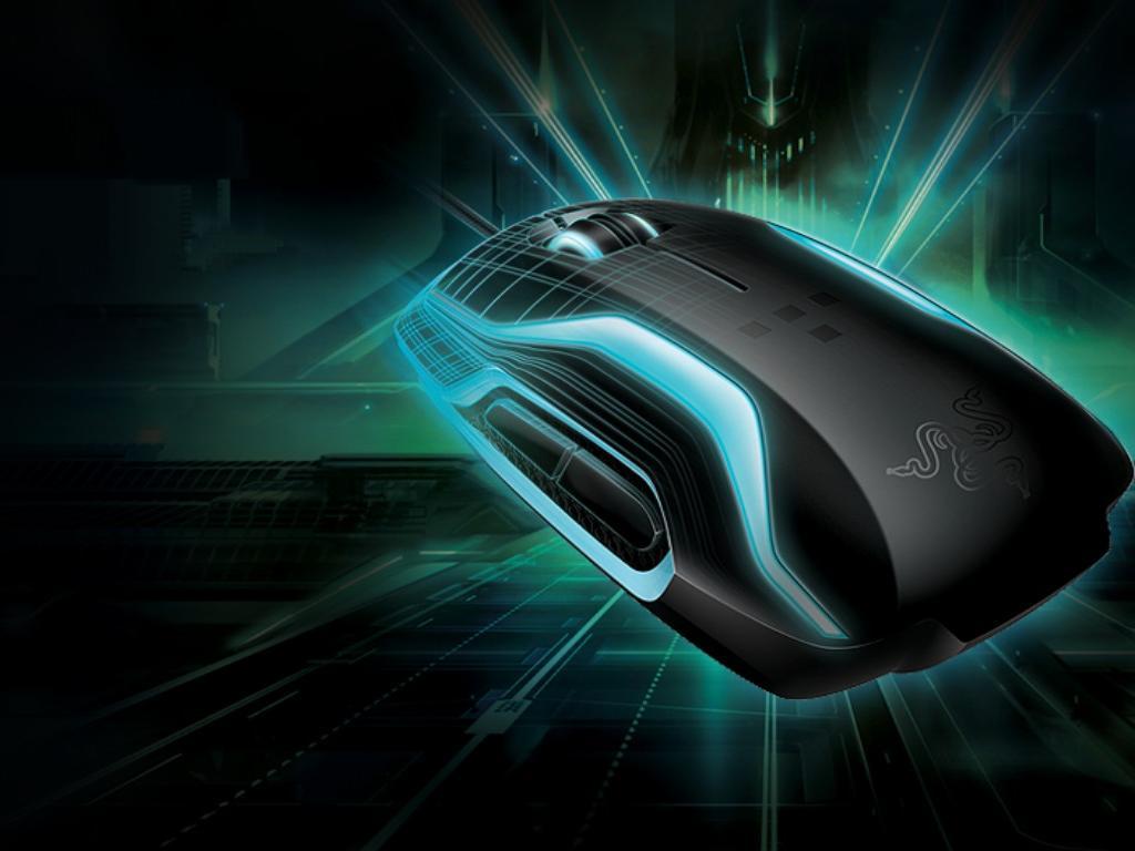 1024x768 Razer Neon Blue Mouse Wallpaper 1 X 768
