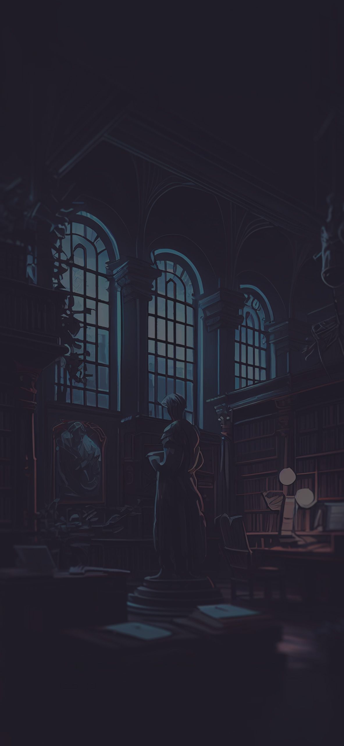 1183x2560 Library Dark Academia Aesthetic Wallpaper