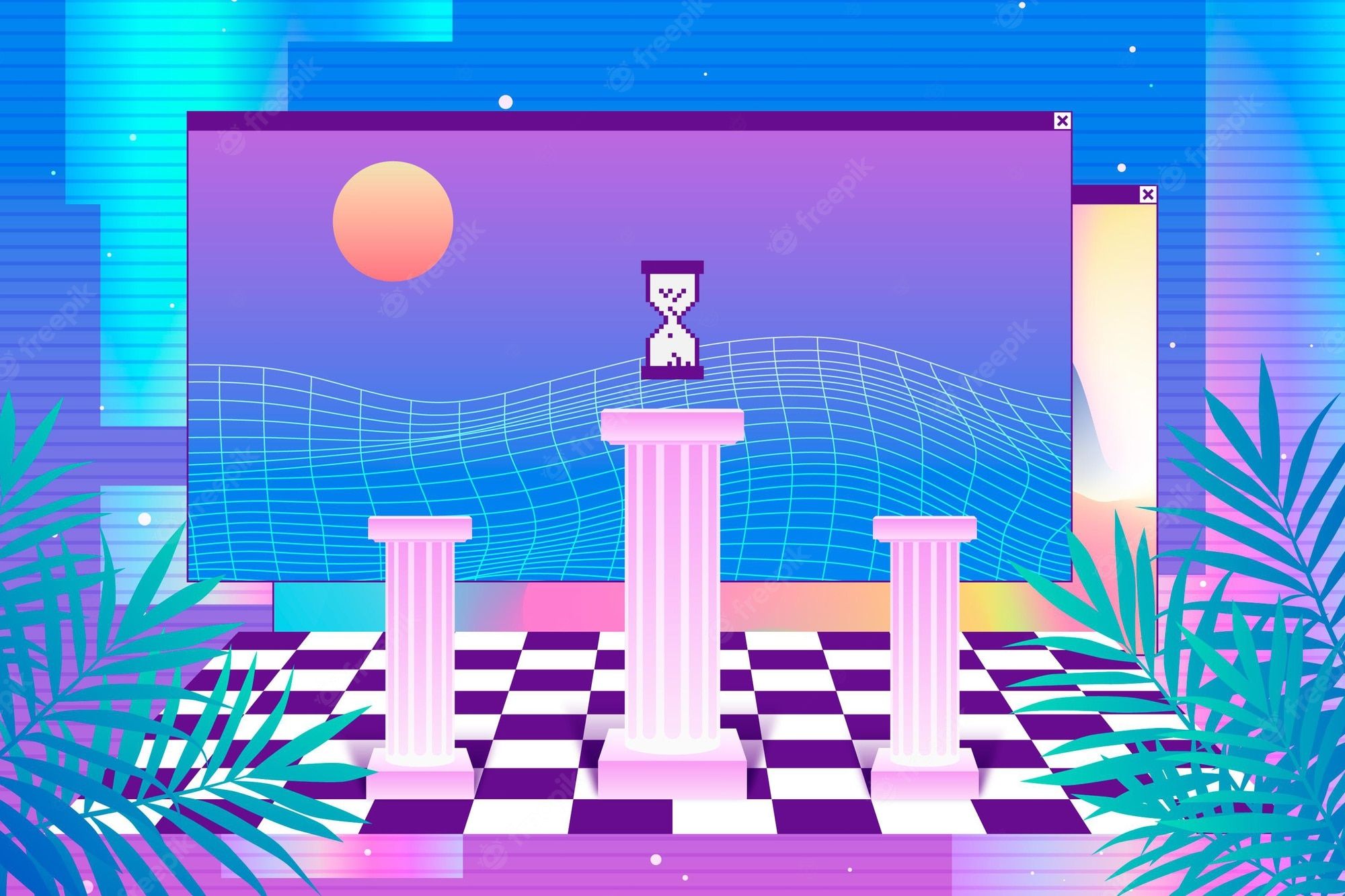 2000x1333 Pastel Vaporwave Wallpaper