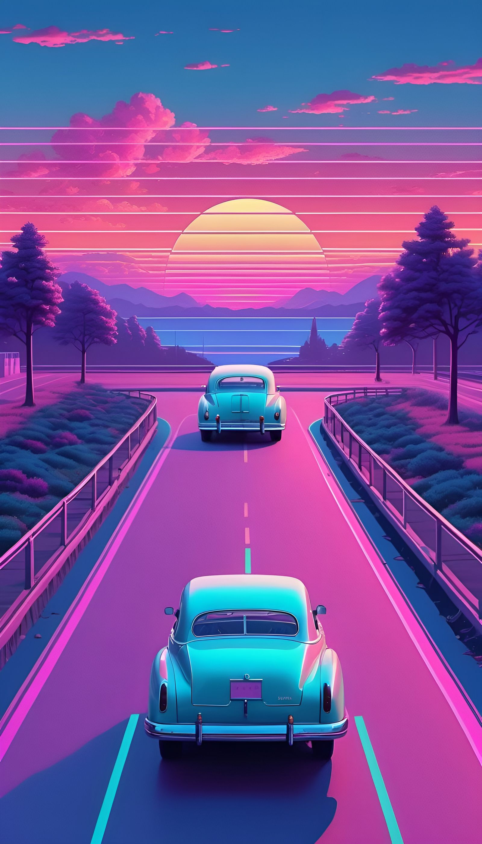1600x2800 Vaporwave Aesthetic, perfectly