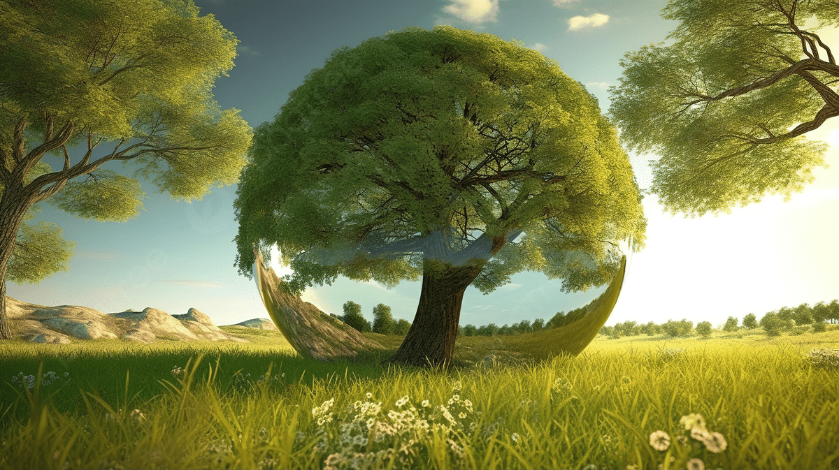1200x673 Walnut Tree In A 3D World Of Grass