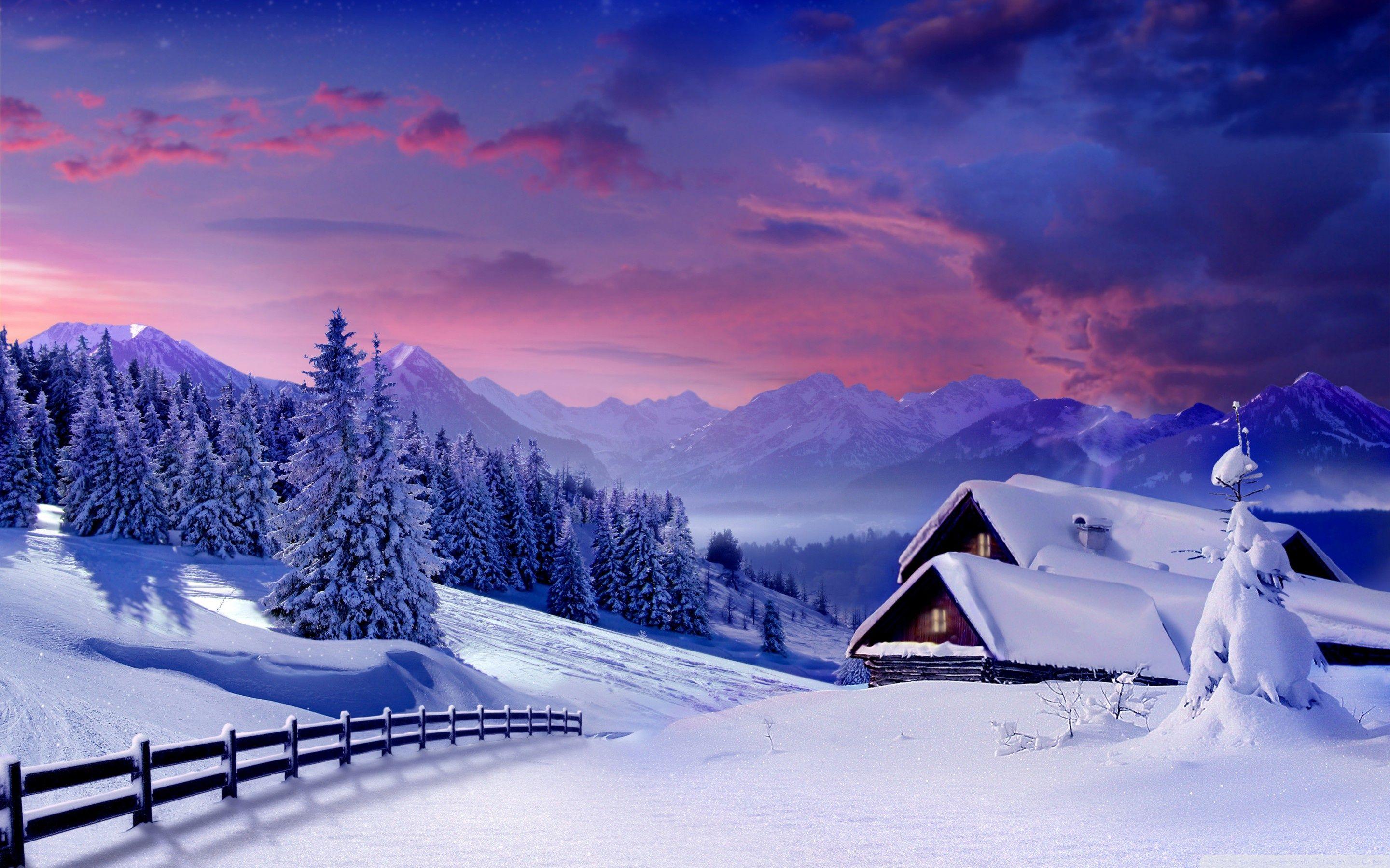 2880x1800 Houses Under Snow ❤ 4K HD Desktop Wallpaper for 4K Ultra HD