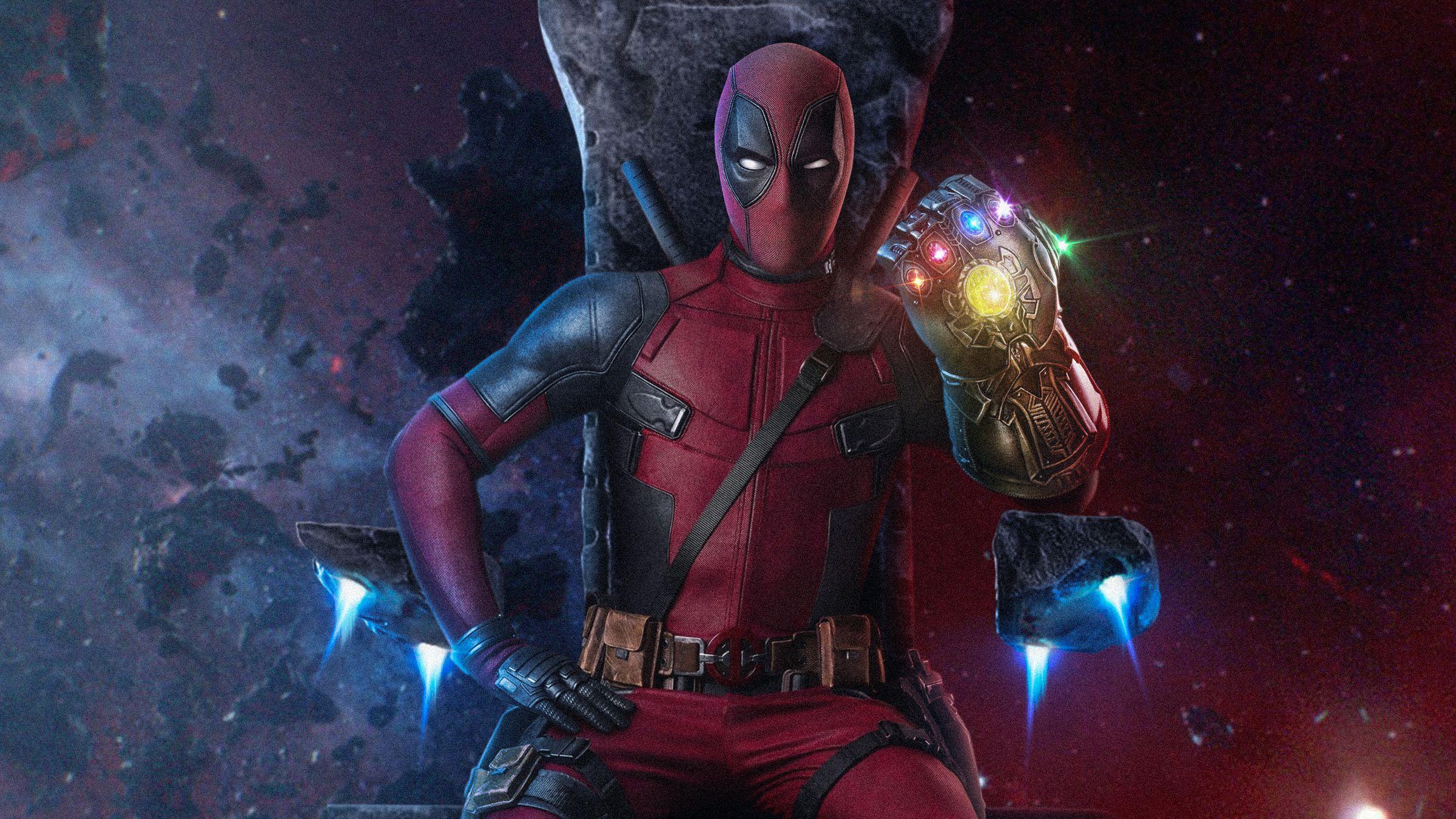 2400x1350 Deadpool With Infinity Gauntlet - Deadpool Infinity Gauntlet, HD