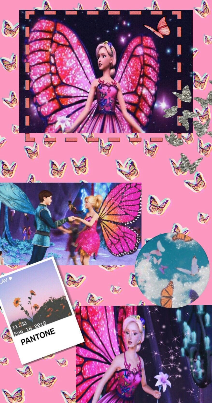 878x1662 Barbie Mariposa wallpaper