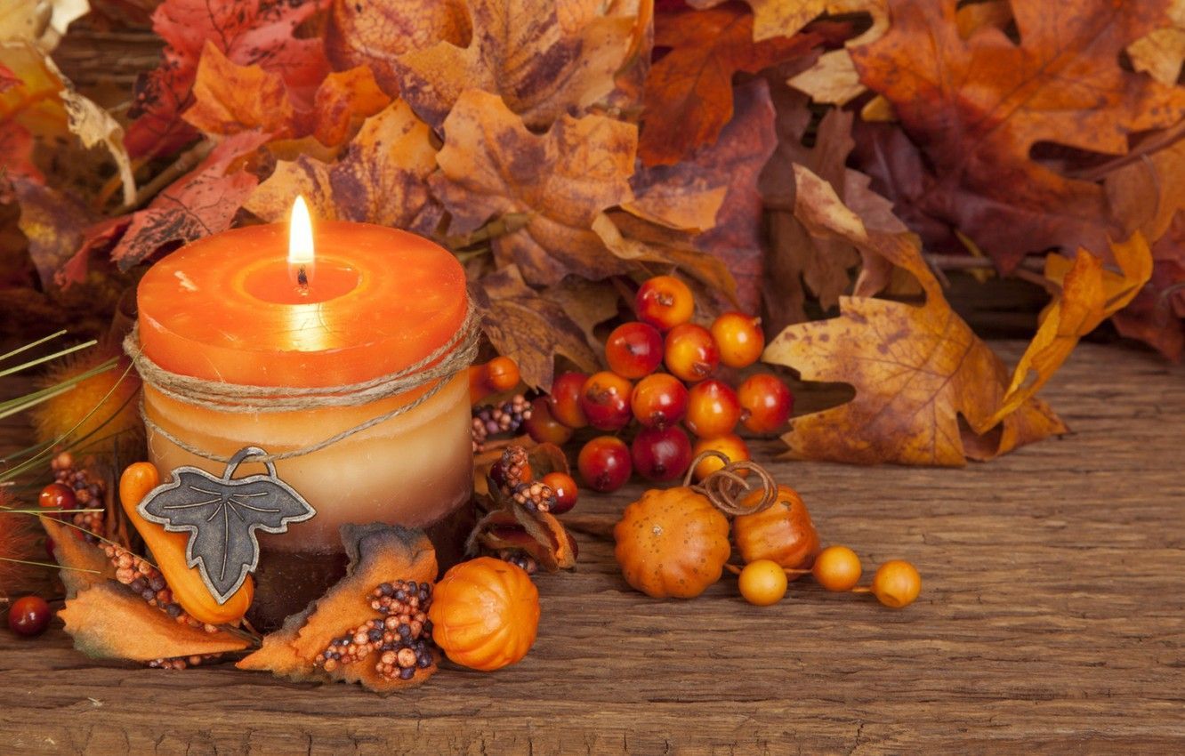 1332x850 Candle Autumn Wallpaper