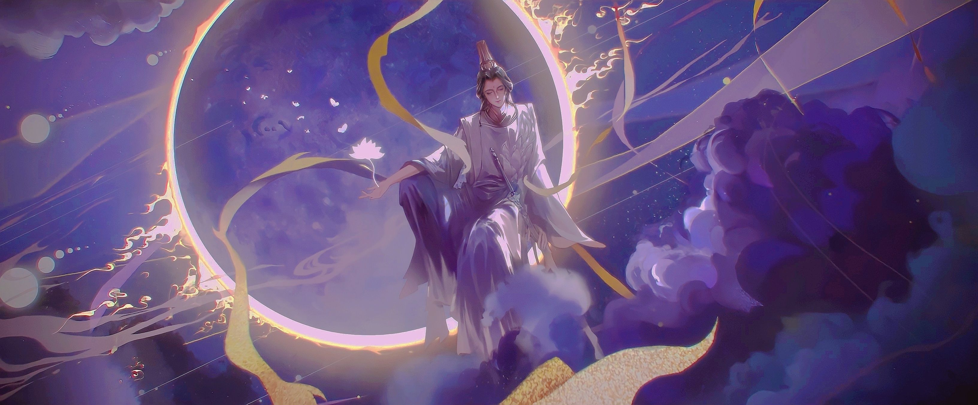 3264x1354 Heaven Official's Blessing: Xie Lian's Celestial HD Wallpaperx1354