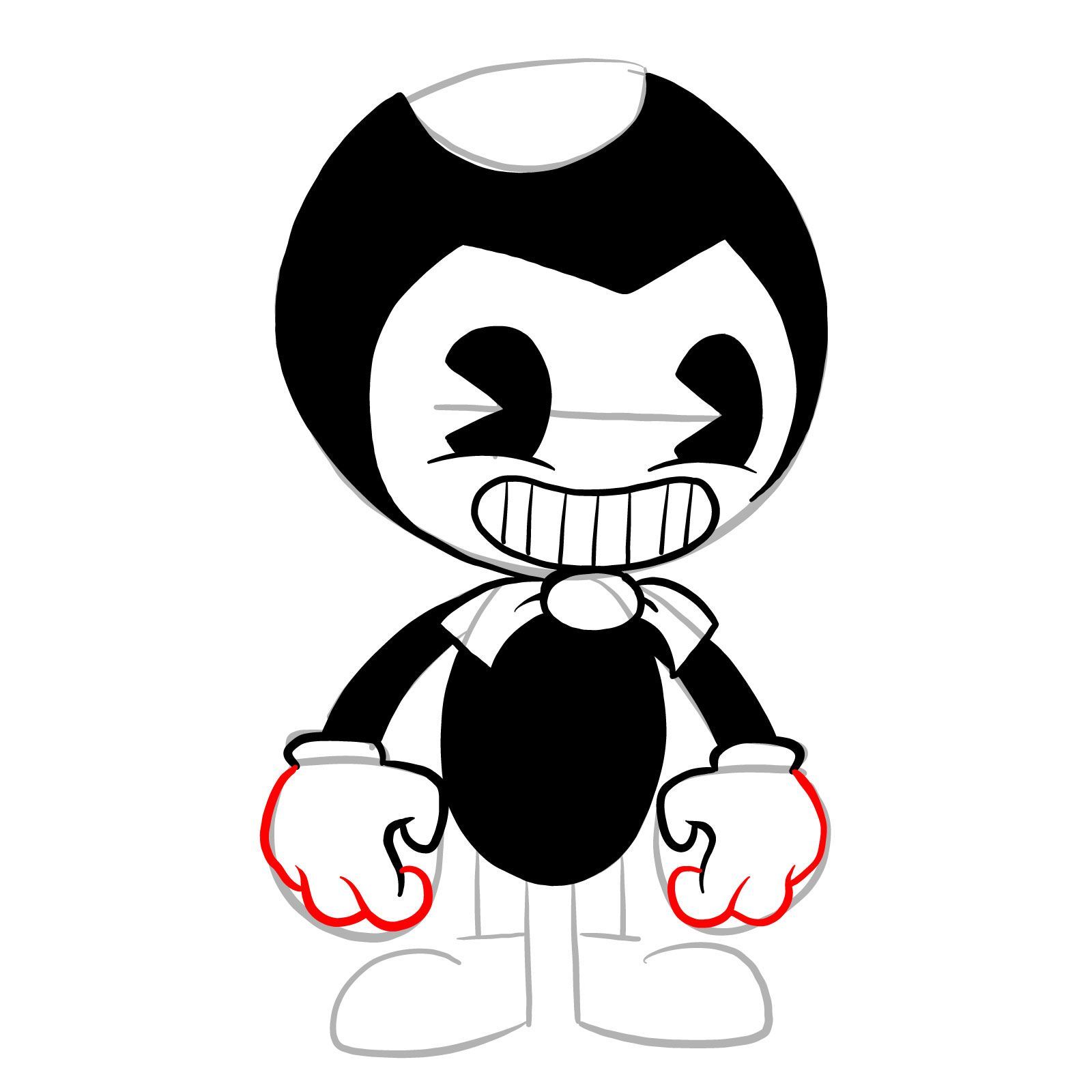 1600x1600 to draw Cartoon Bendy FNF: Indie Cross