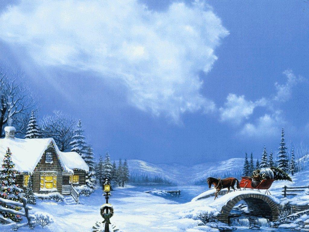 1024x768 Country Christmas Wallpaper