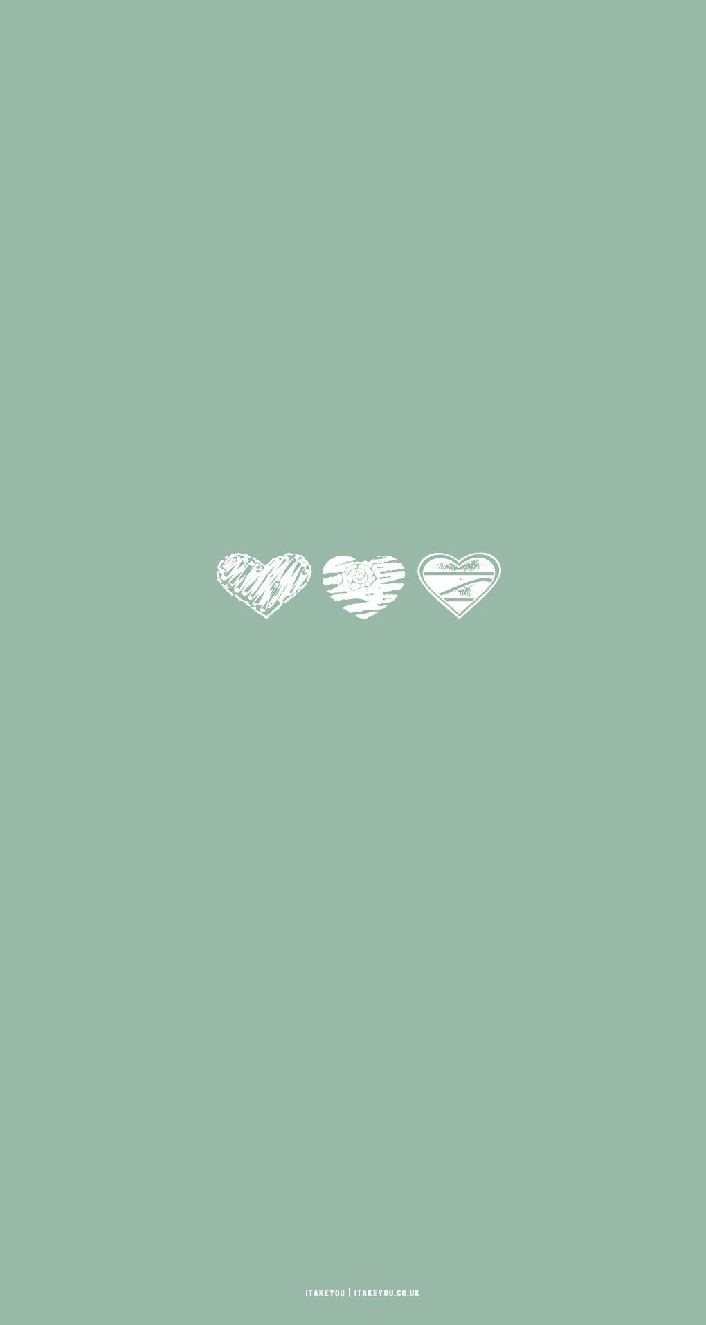 1020x1915 Sage Green Minimalist Wallpaper for Phone : Different Hearts I Take You itakeyou.co.uk