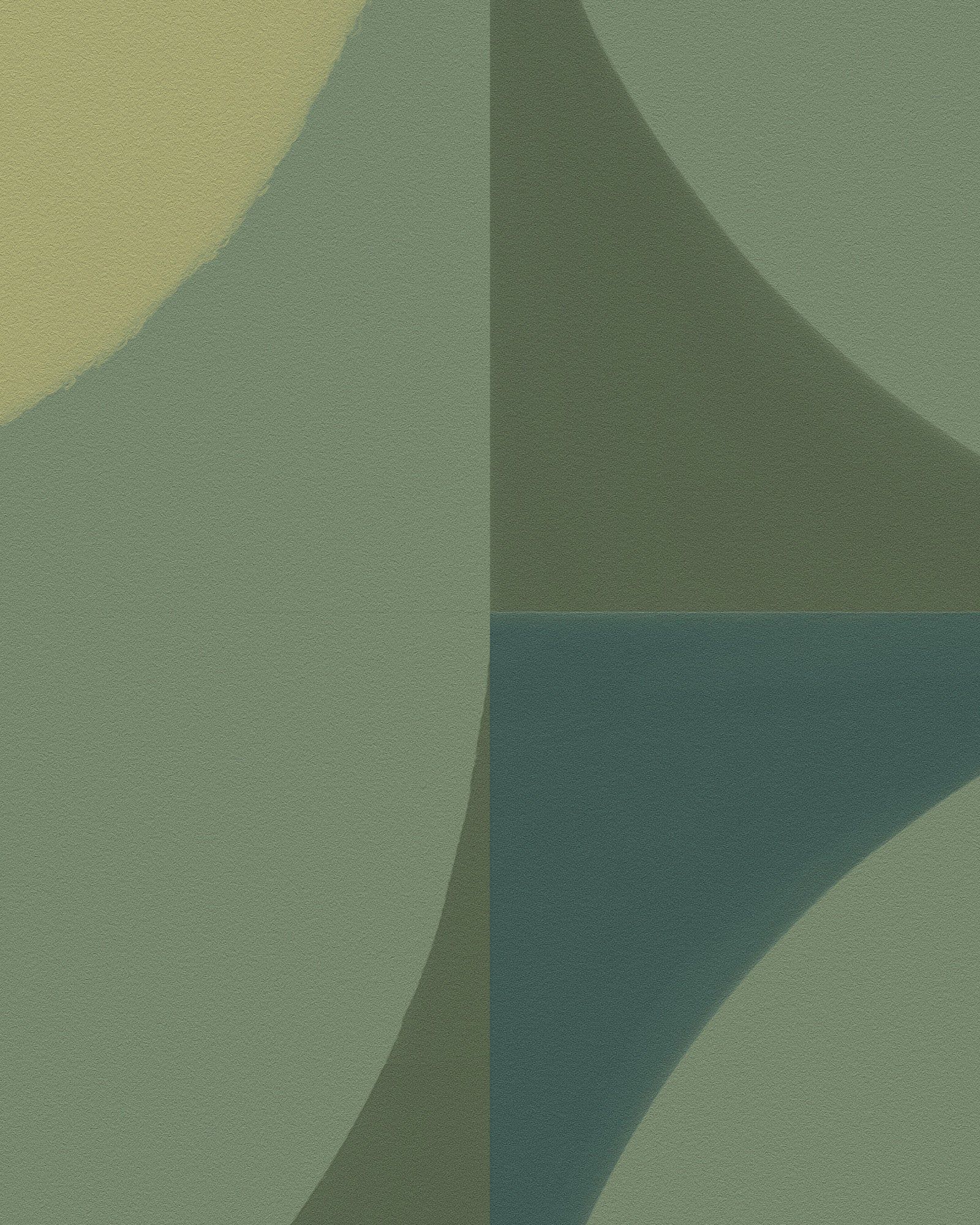 1600x2000 Bauhaus Geometry Wall Mural in Sage