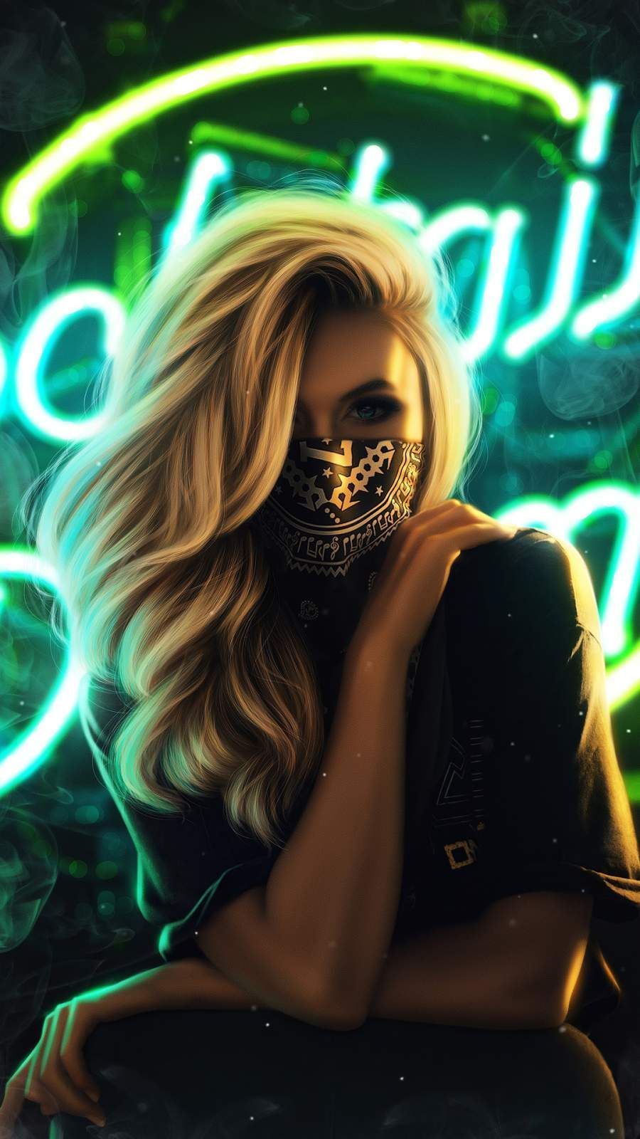 900x1600 Blonde Girl Face Mask