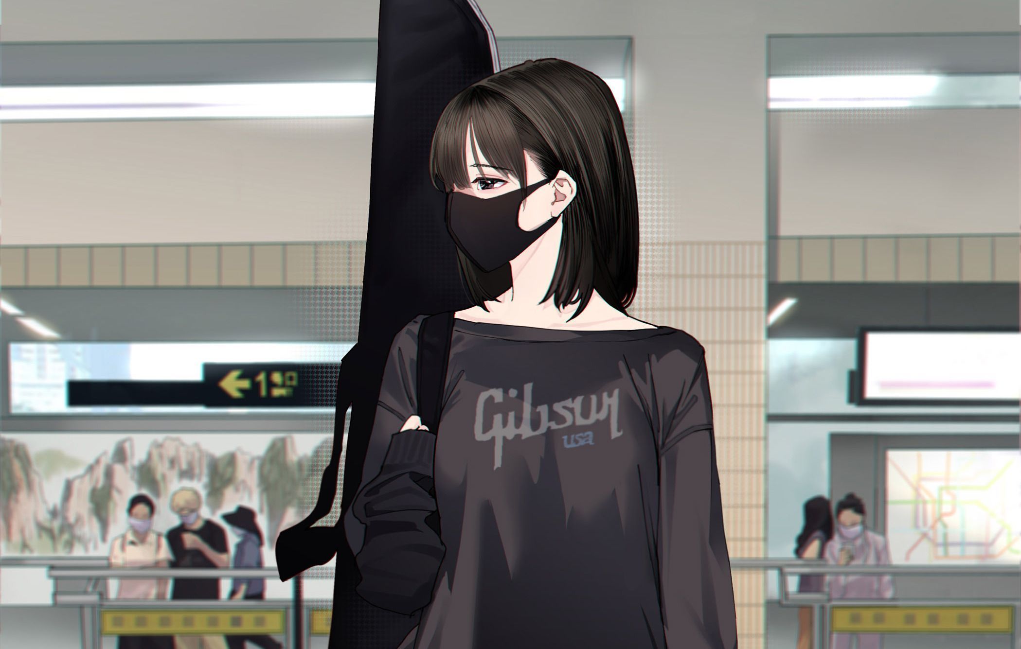 2099x1335 Mask Anime Girl Anime Girl HD Wallpaper