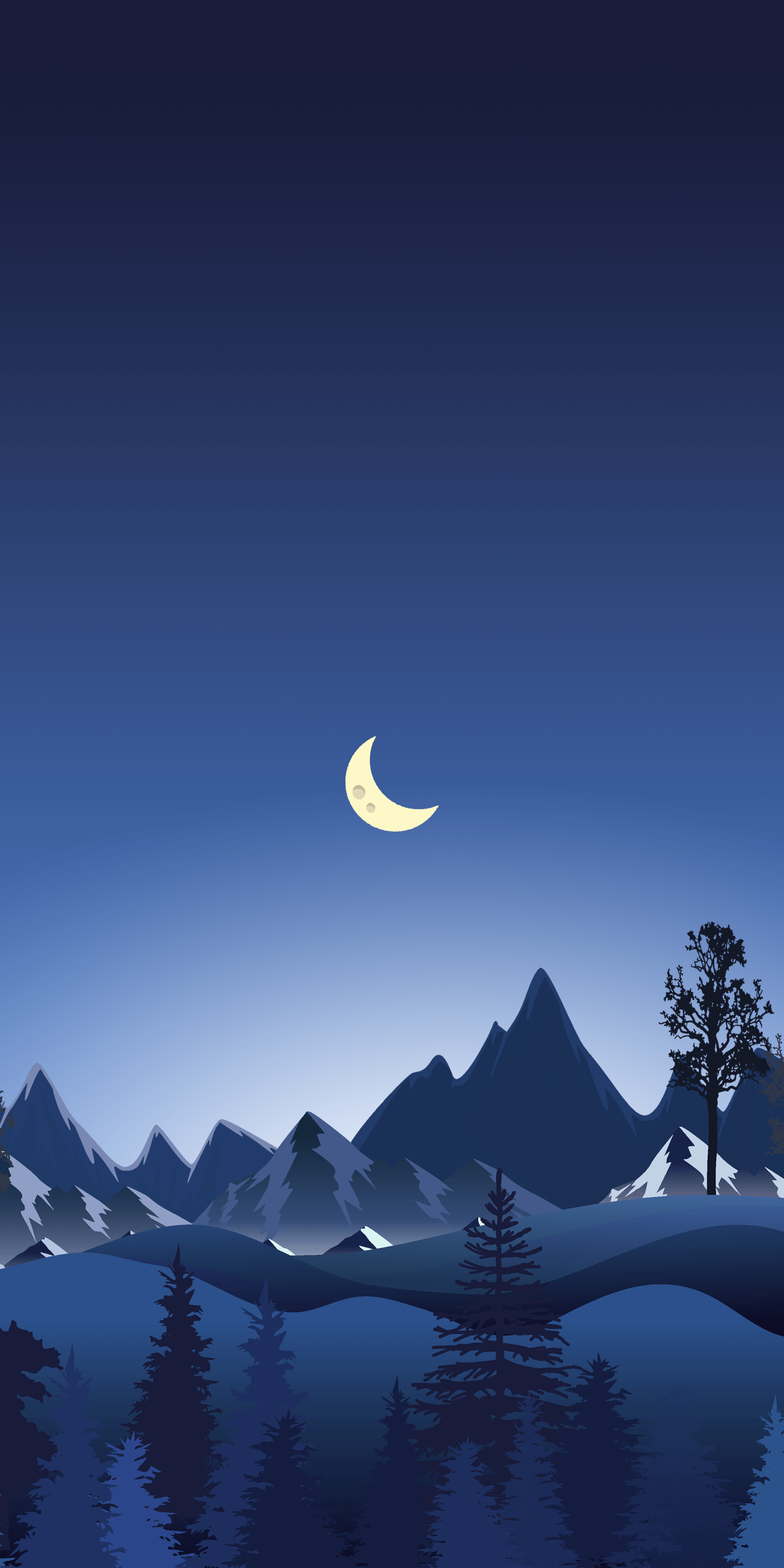 1500x3000 Snowy wallpaper illustrations for iPhone