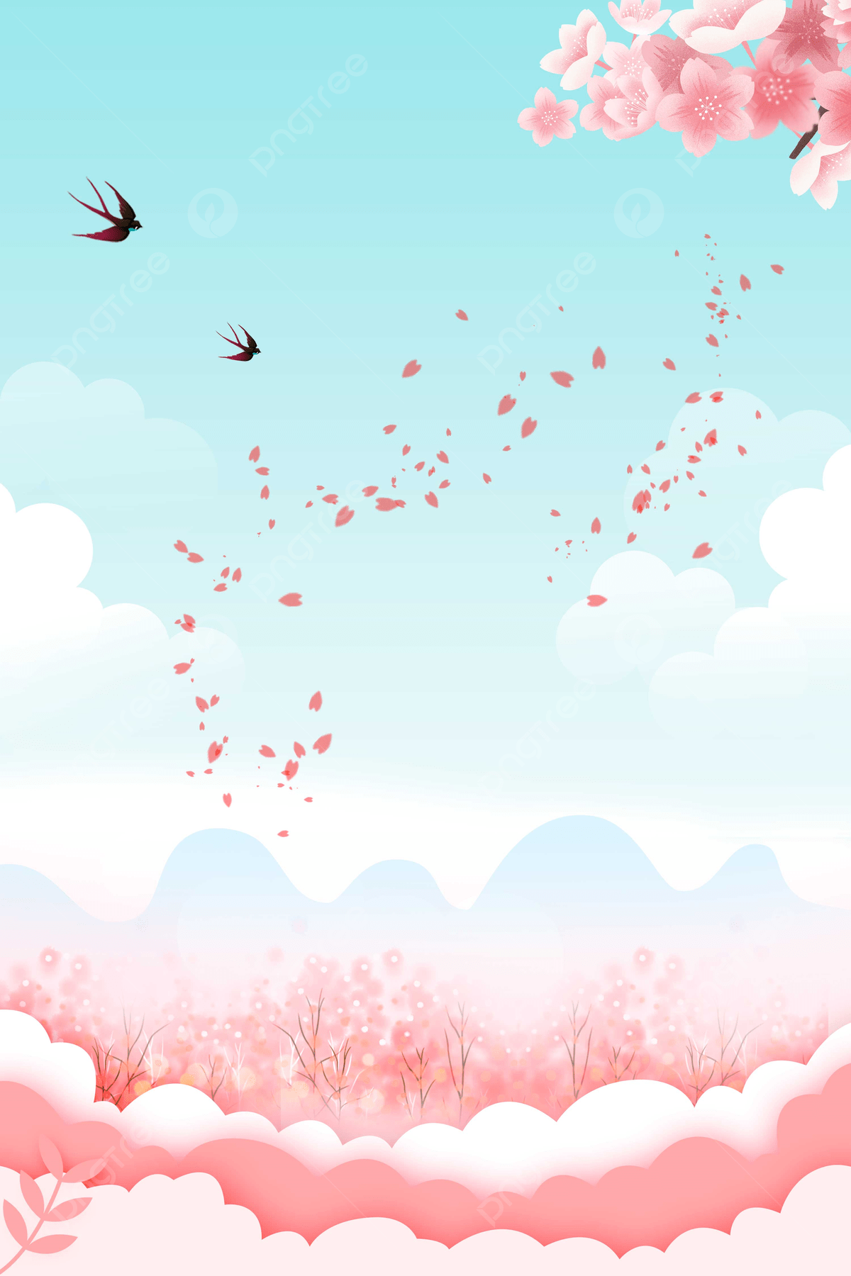1200x1800 Cherry Blossom Pink Romantic Fresh