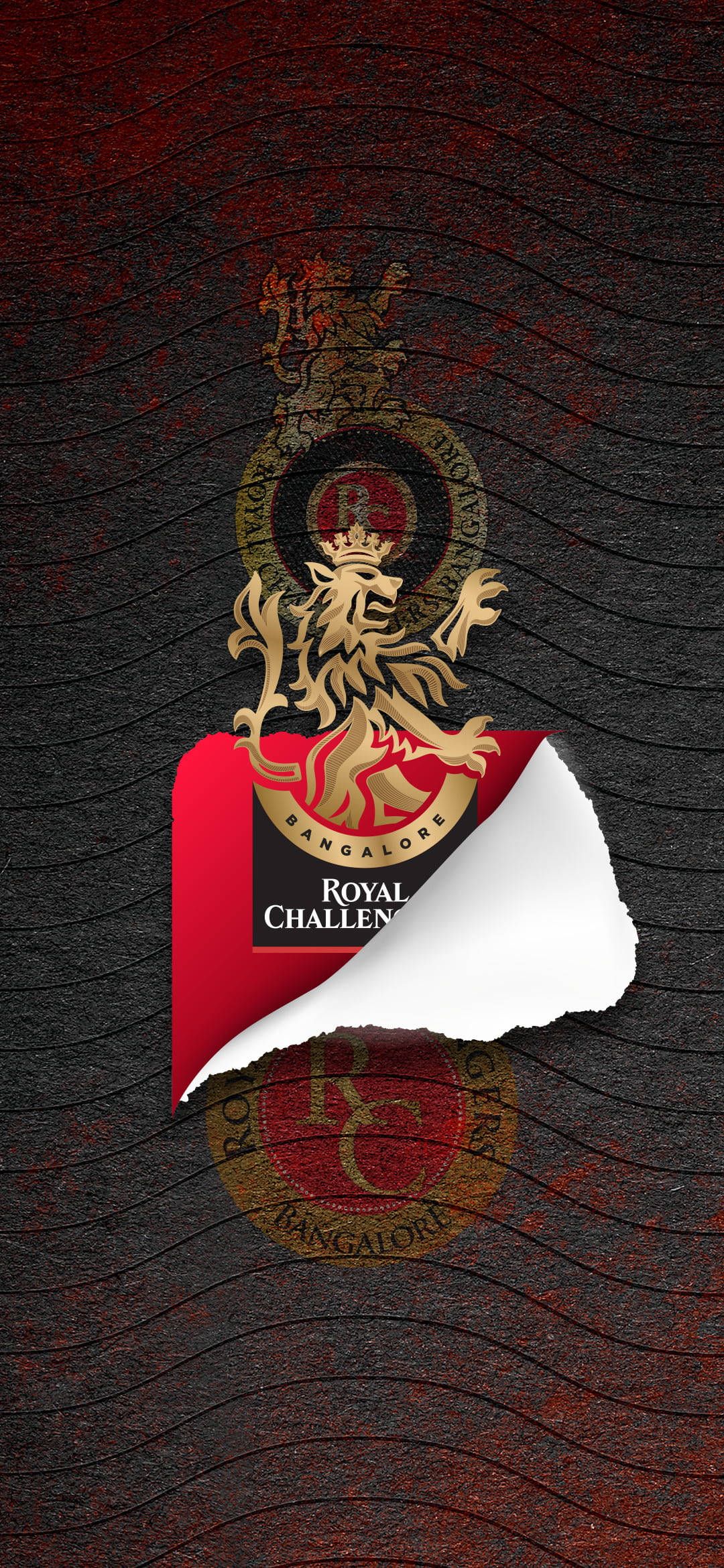 1080x2340 Download RCB Cricket Team Crowned Tiger Logo Wallpaper