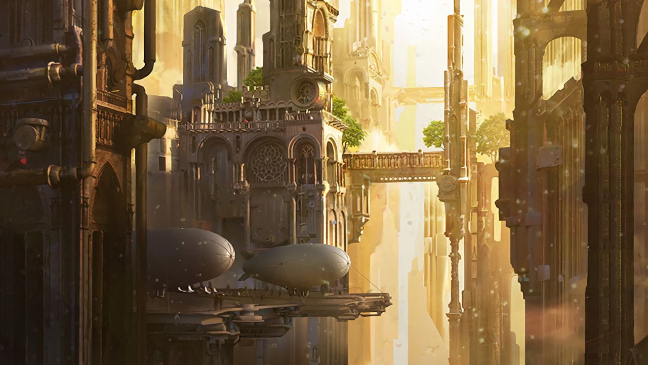 1280x720 Wallpaper city, fantasy, art
