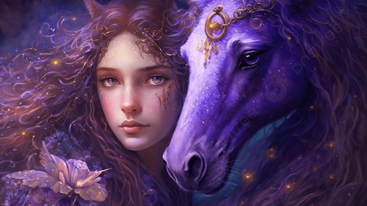 1200x675 Dream, Unicorn, Purple Background Image