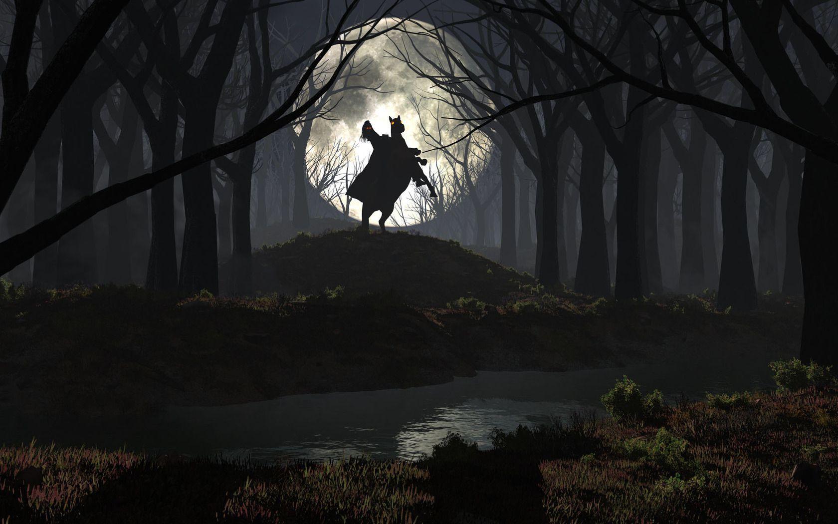 1680x1050 Halloween Forest Wallpaper