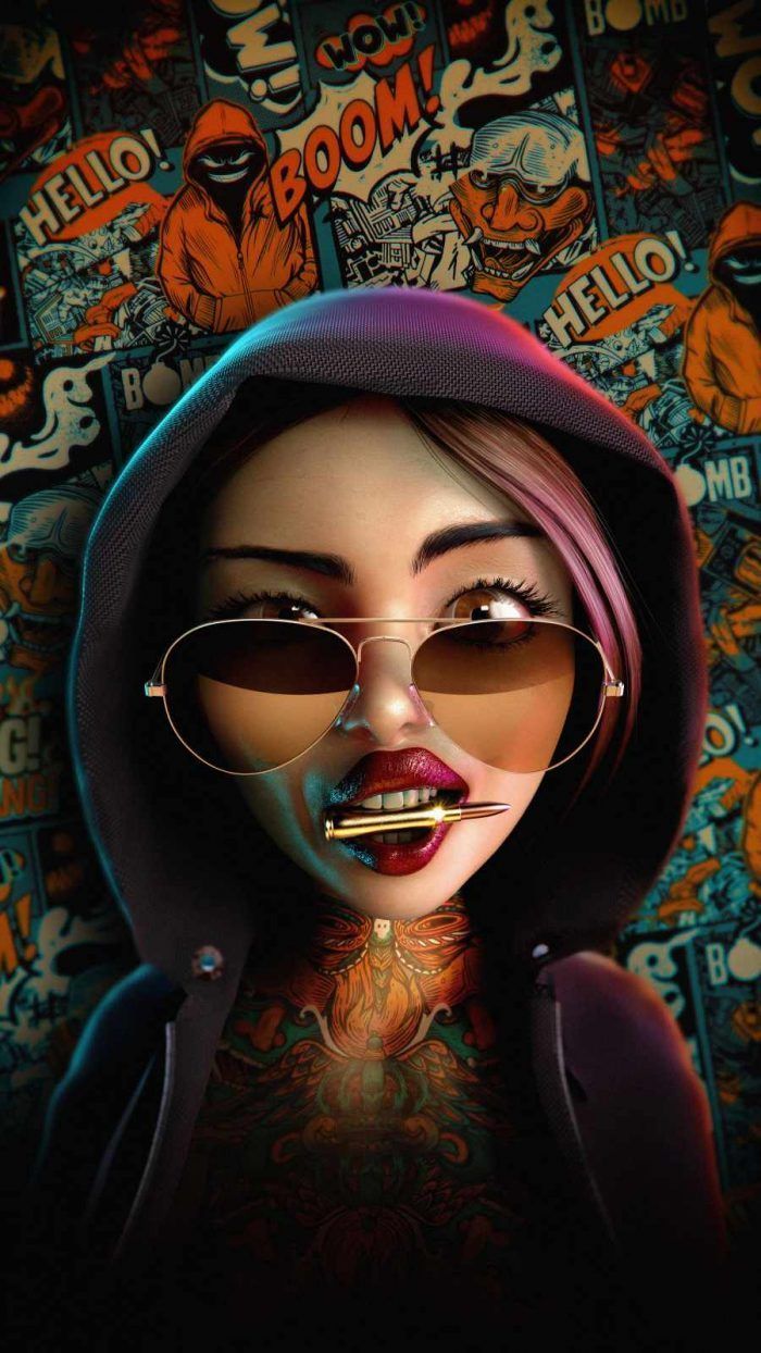 700x1244 Gangster Girl HD iPhone Wallpaper
