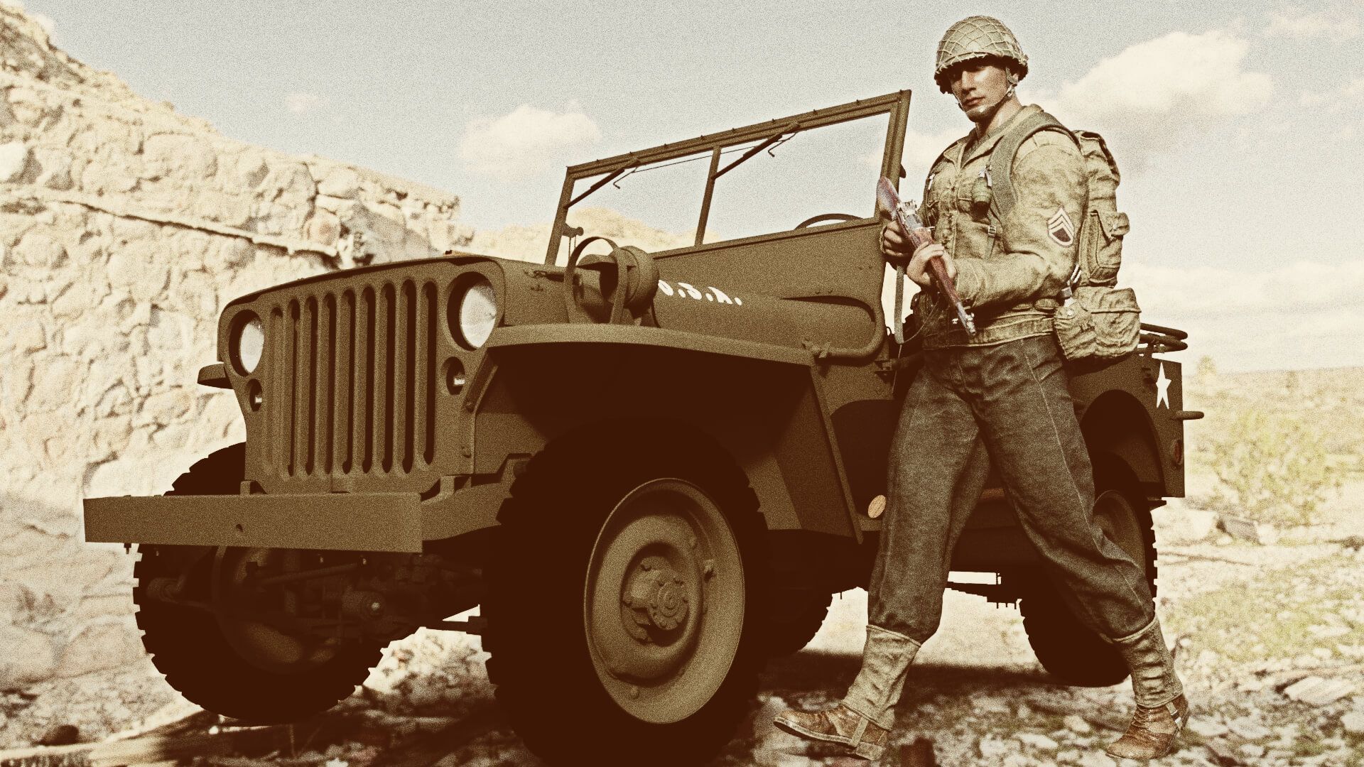 1920x1080 Willys MB Jeep 1945