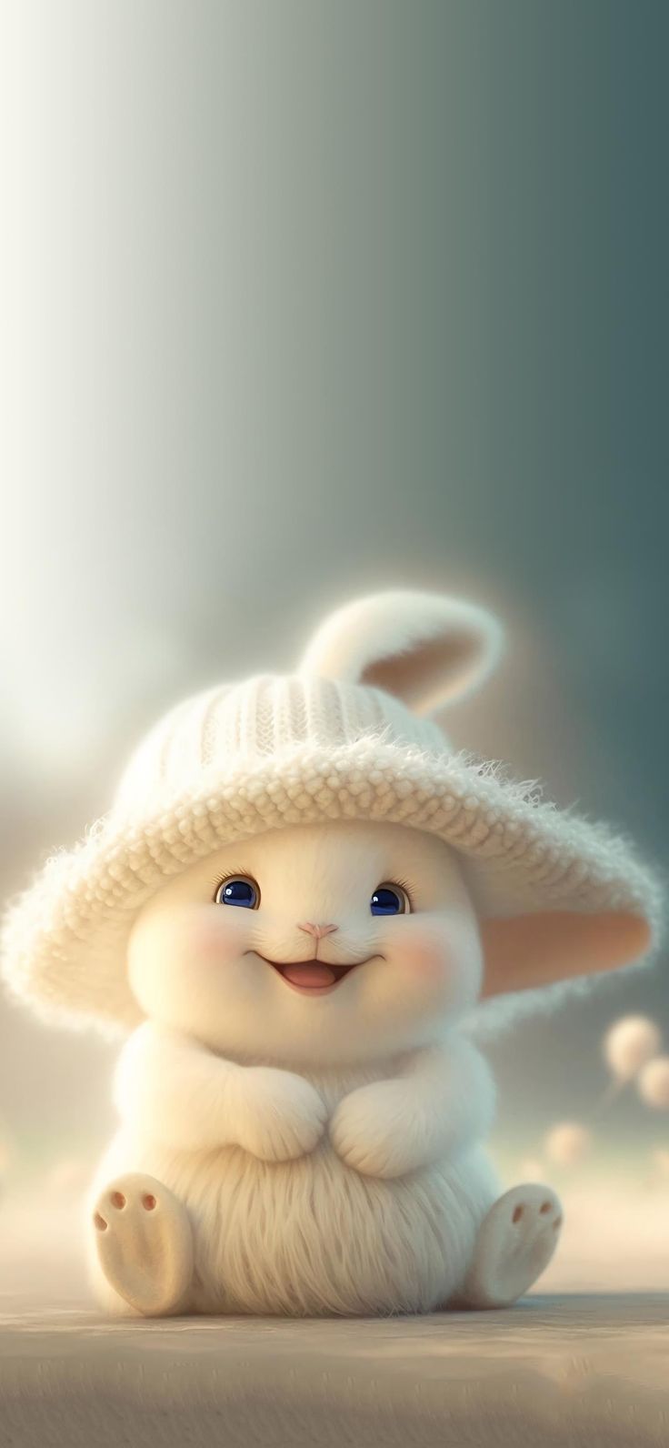 736x1592 Cute Art Wallpaper. Rabbit HD 4K