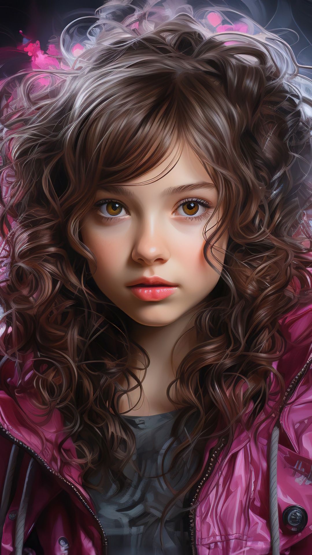 1080x1920 Cute Girl Wallpaper 4K, AI art, Girly