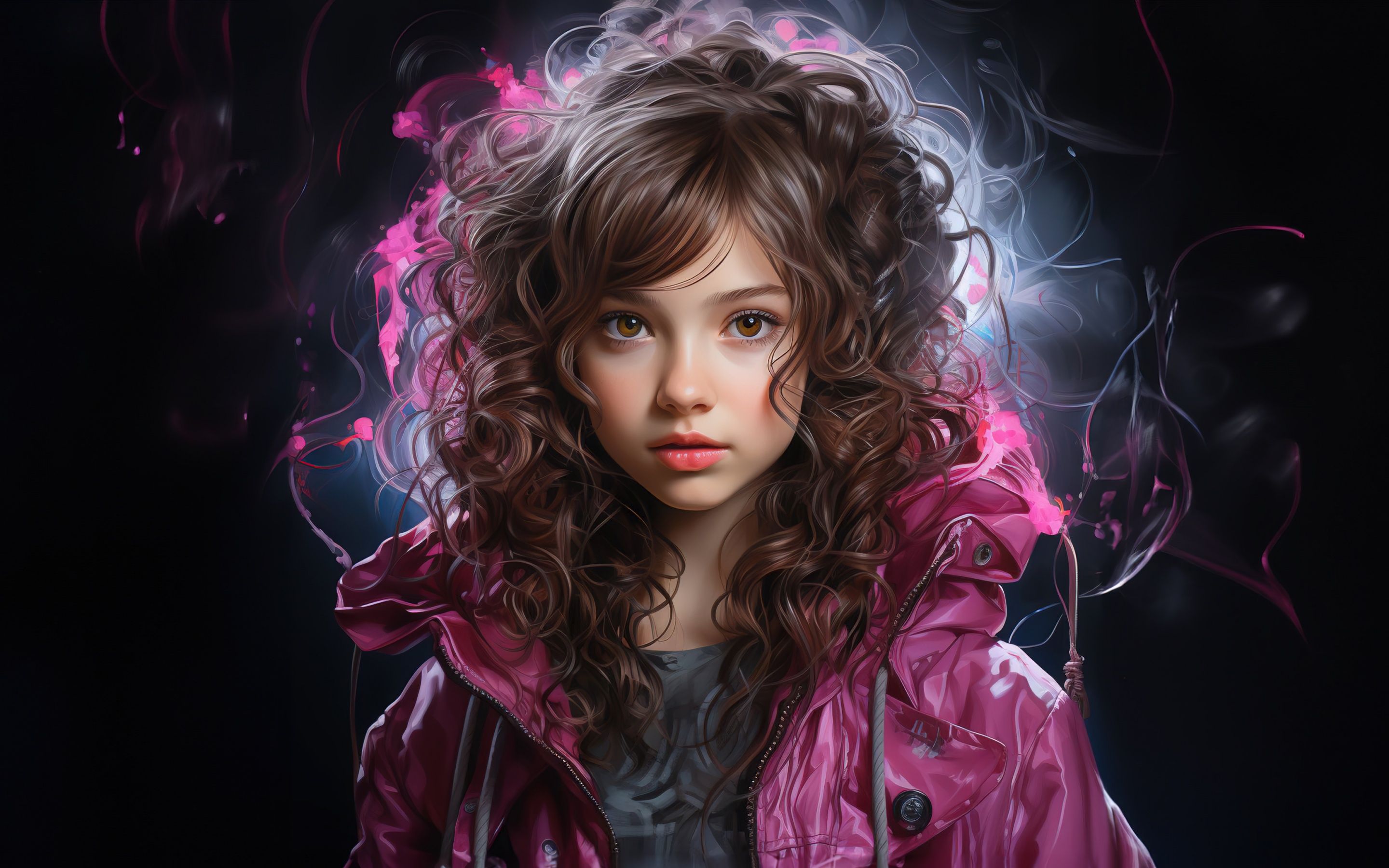 2880x1800 Cute Girl Wallpaper 4K, AI art, Girly