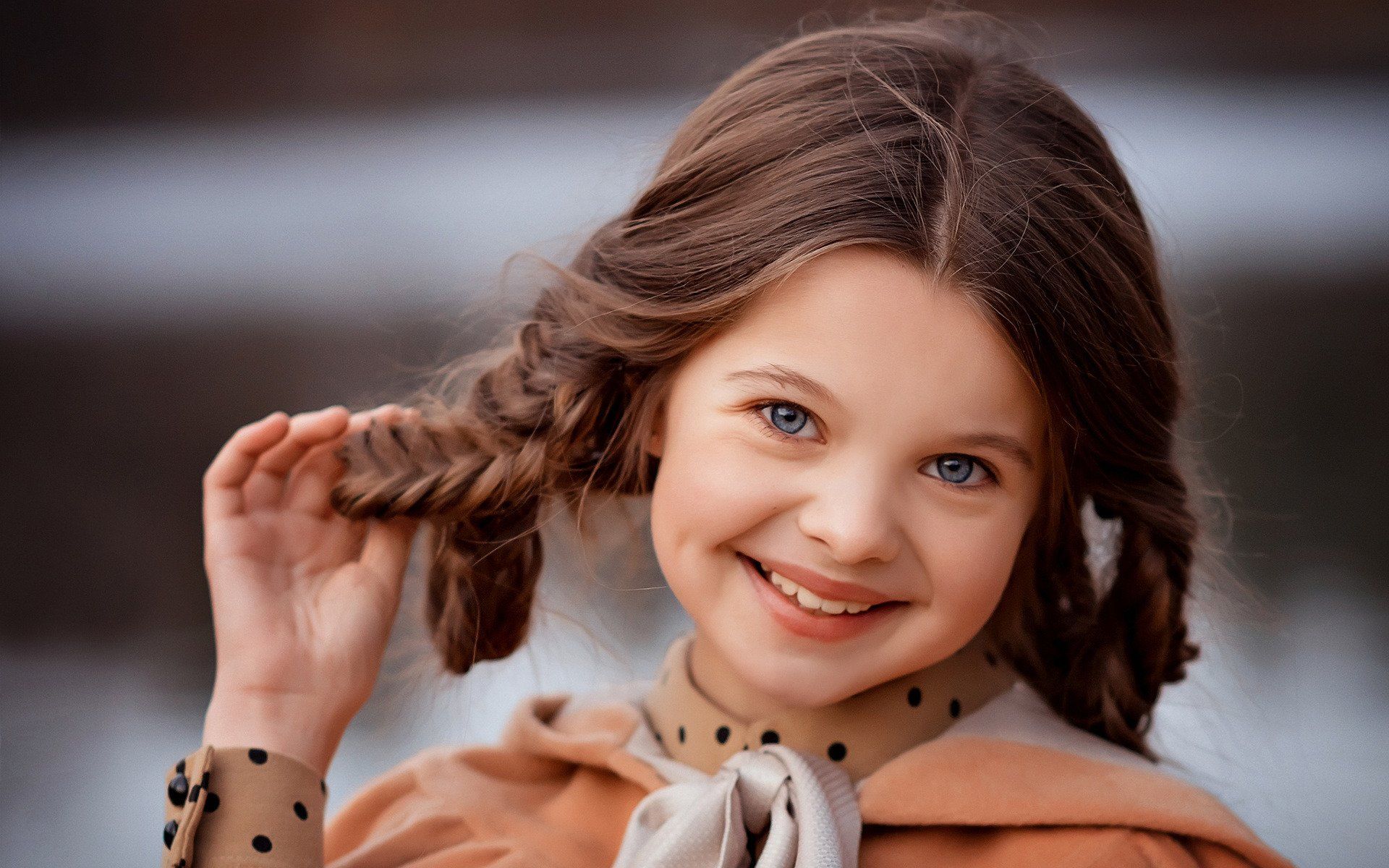 1920x1200 Download Pigtail Portrait Cute Smile
