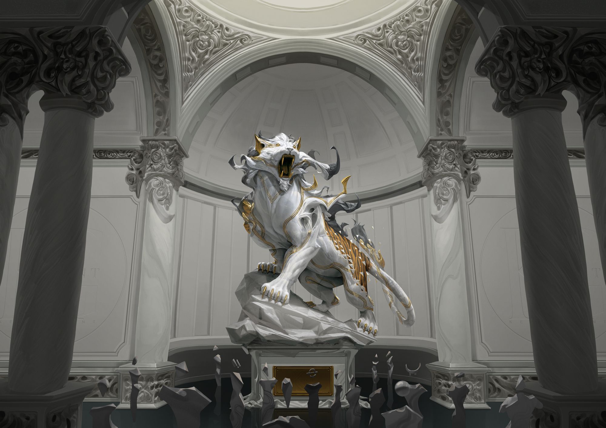 2000x1414 Fantasy Statue HD Wallpaper