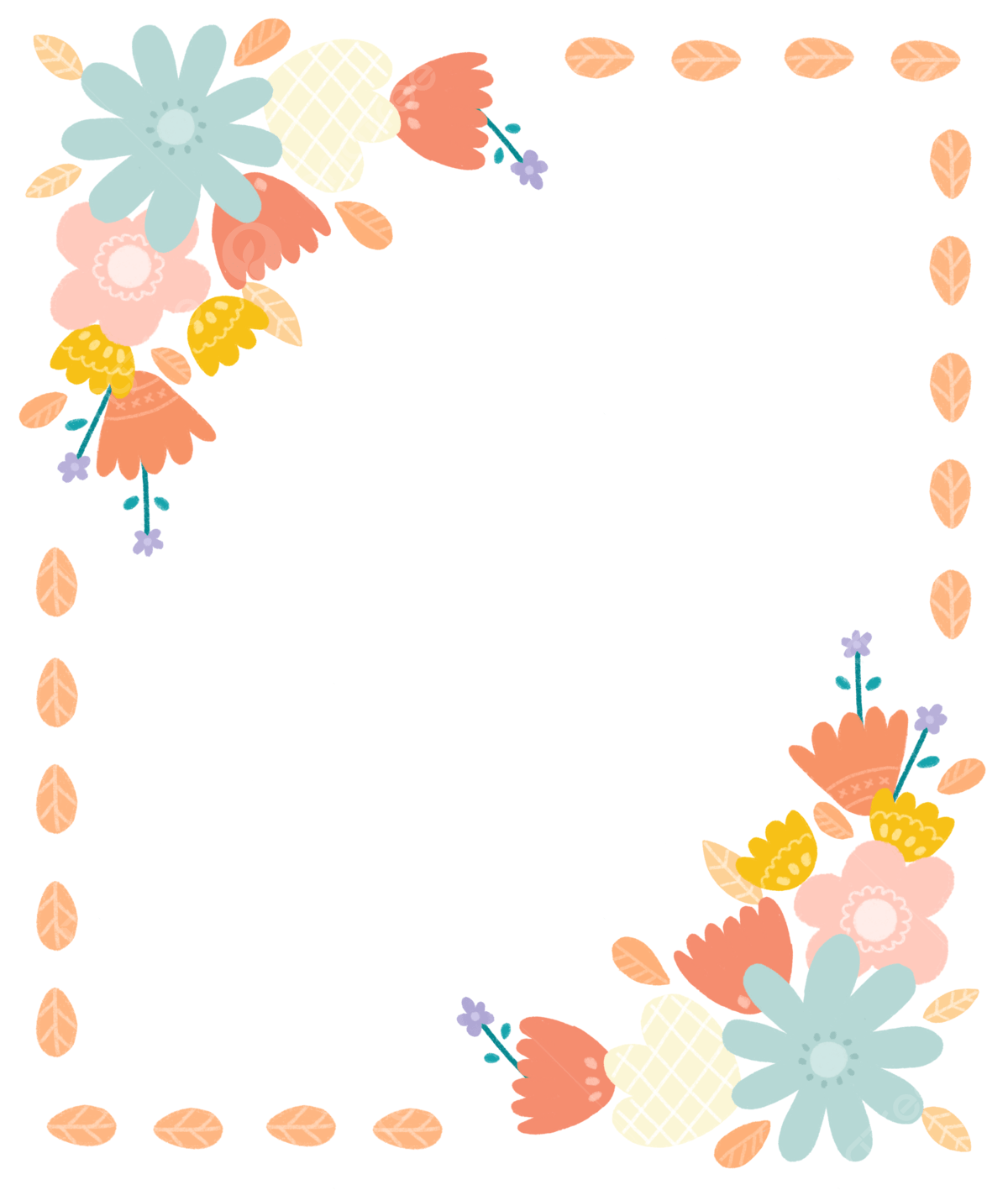 1200x1417 Cute Flower Frame Background Wallpaper