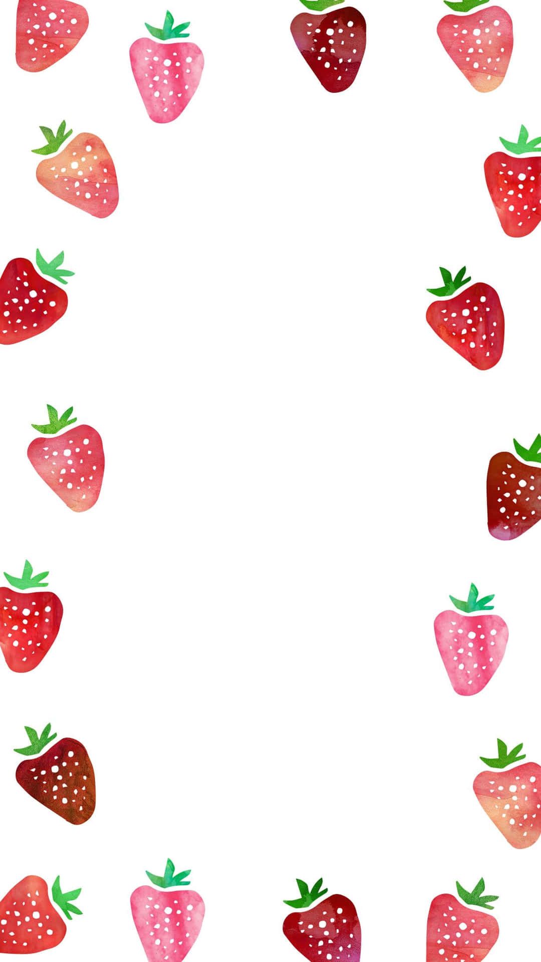 1080x1920 Cute Strawberry Frame Art Wallpaper