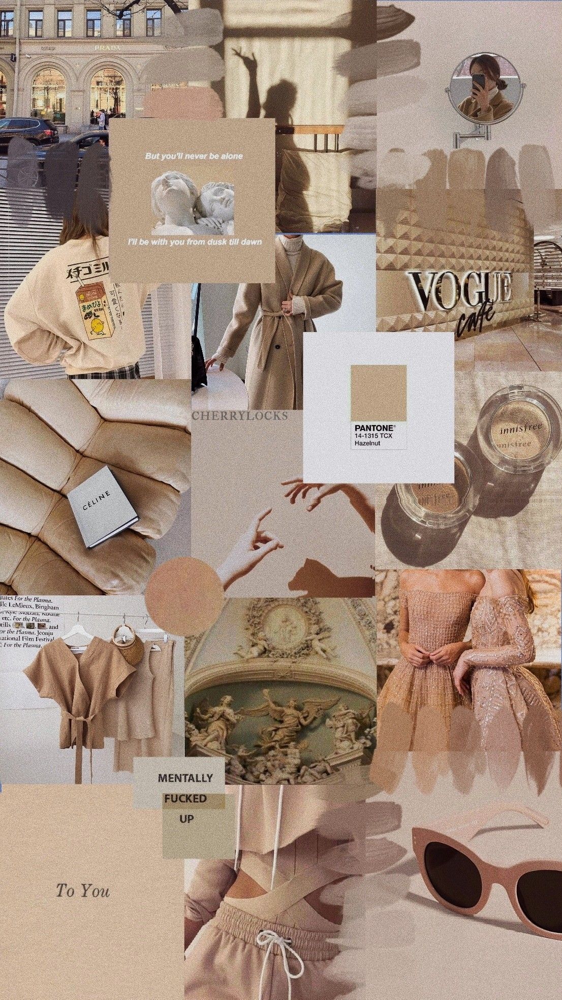 1106x1967 beige brown aesthetic wallpaper