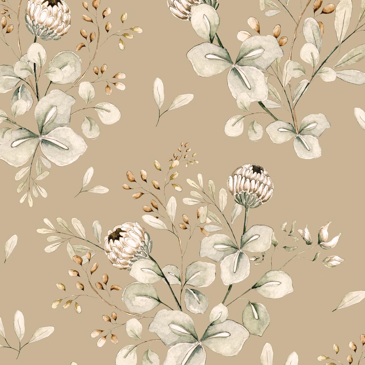 1200x1200 Clover Beige Wallpaper / Return to