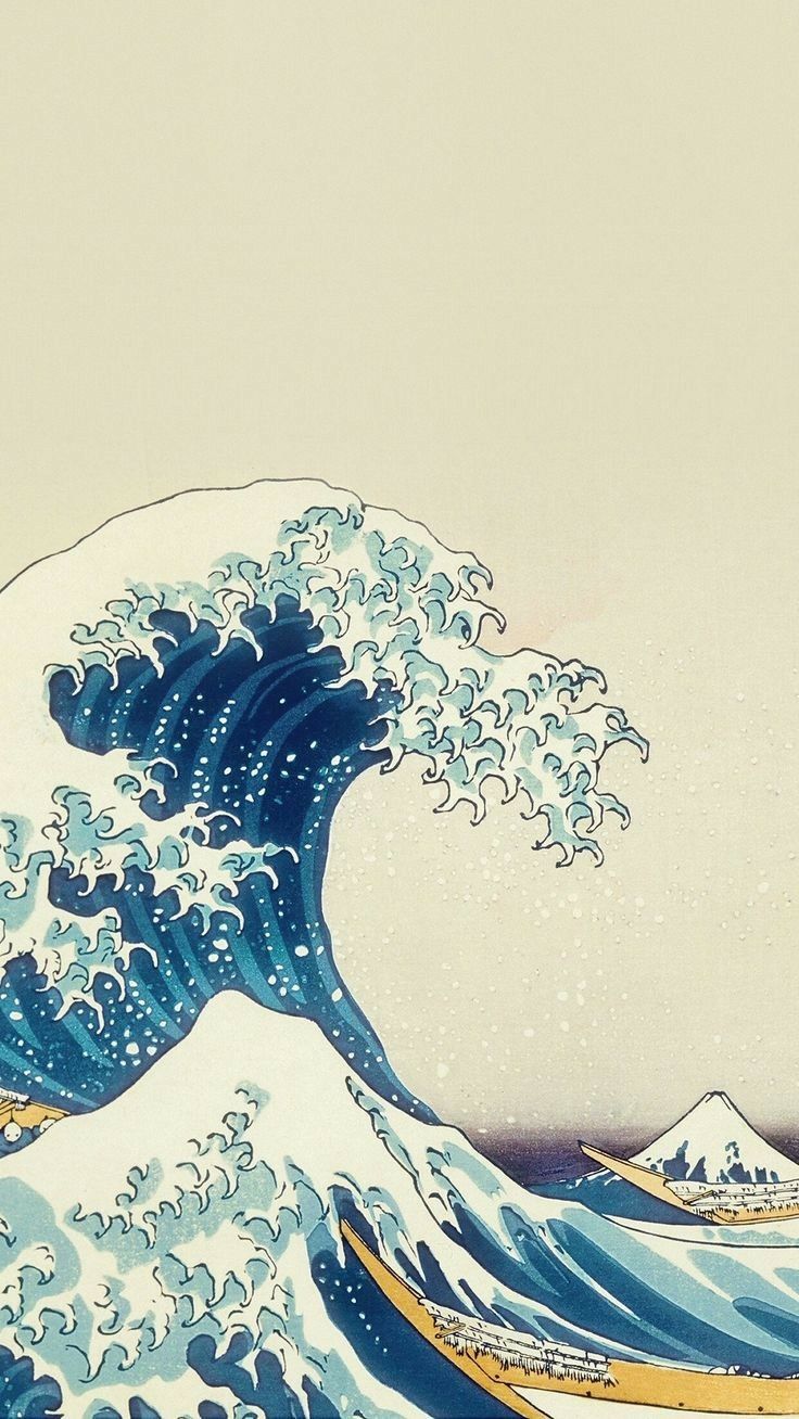 736x1308 wallpaper onda de kanagawa