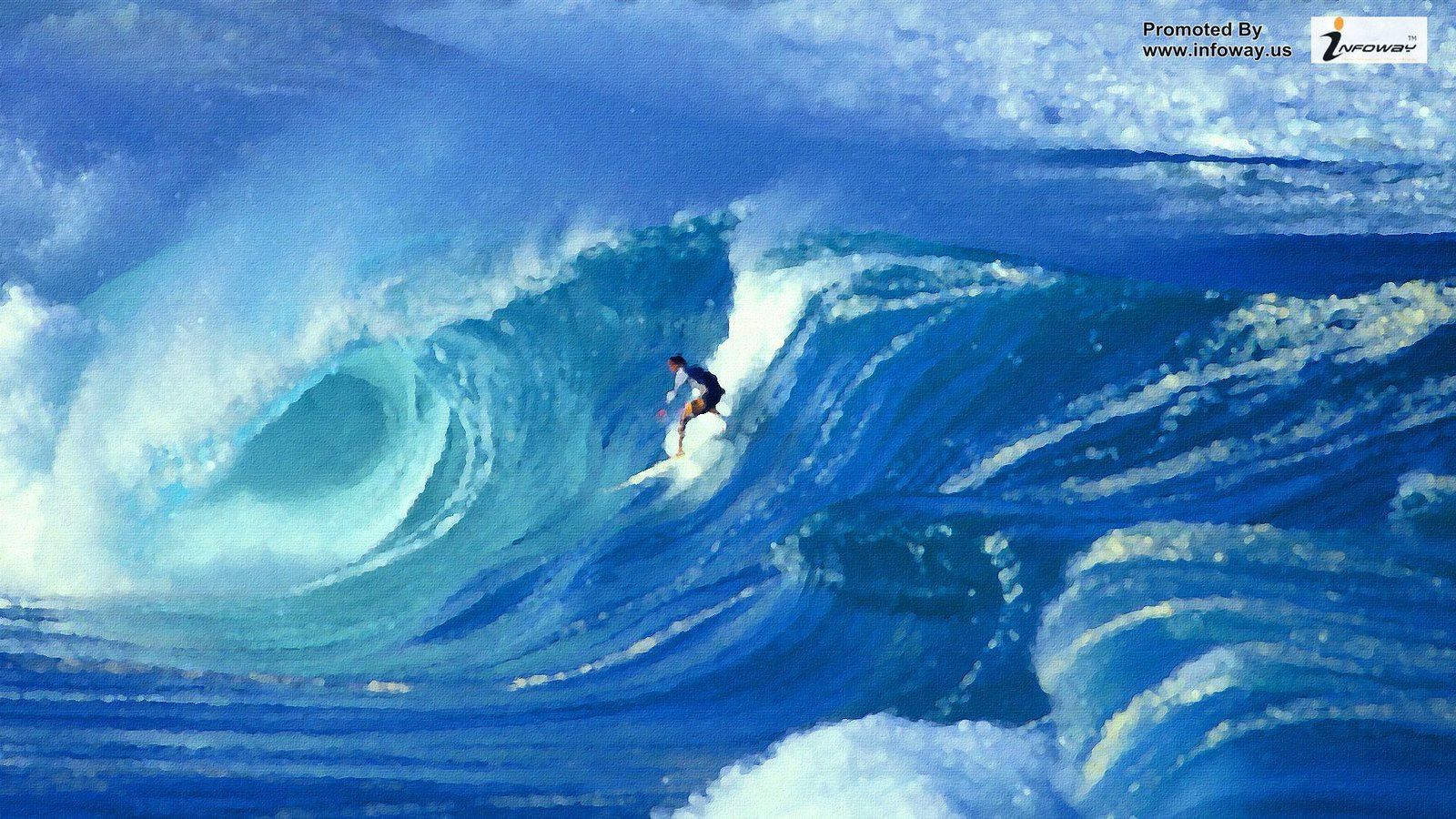 1600x900 Surfing on the Big Wave Wallpaper