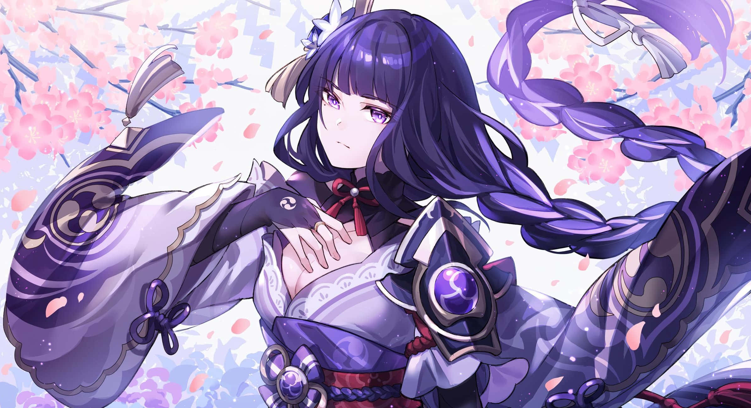 2391x1298 Baal in Genshin Impact” Wallpaper