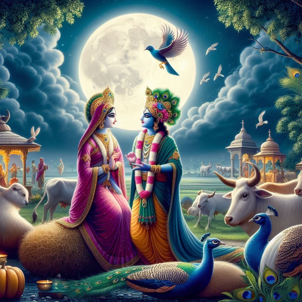 1024x1024 radha krishna beautiful, 4k, jai jai