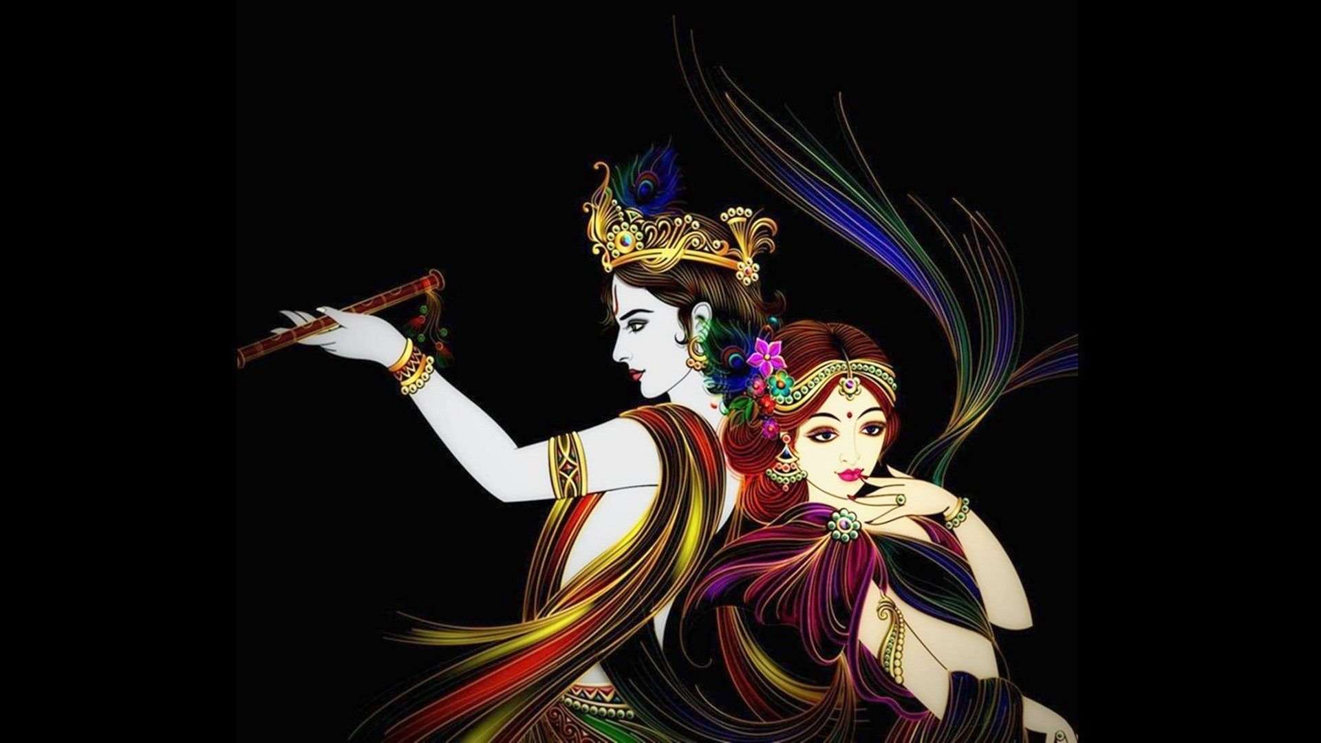 1920x1080 Love Romantic Radha Krishna Wallpaper