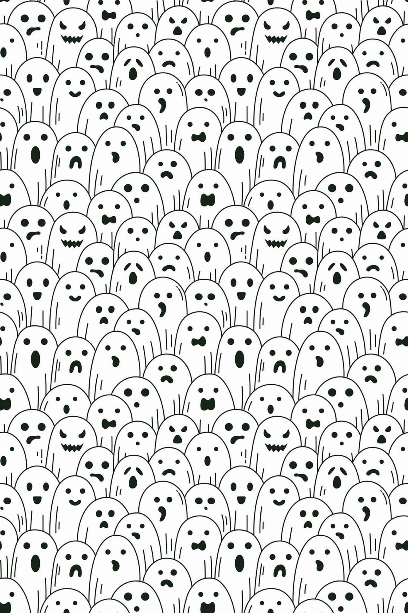 1365x2048 Minimalist Monochrome Ghost Peel