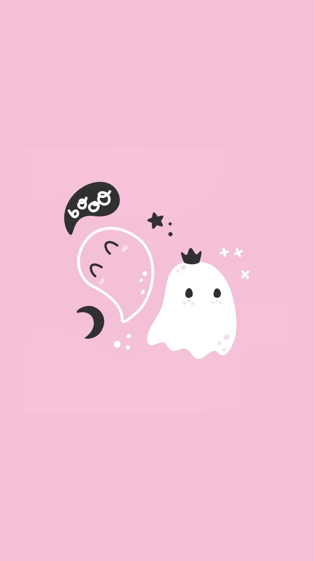 1080x1920 Cute ghost wallpaper