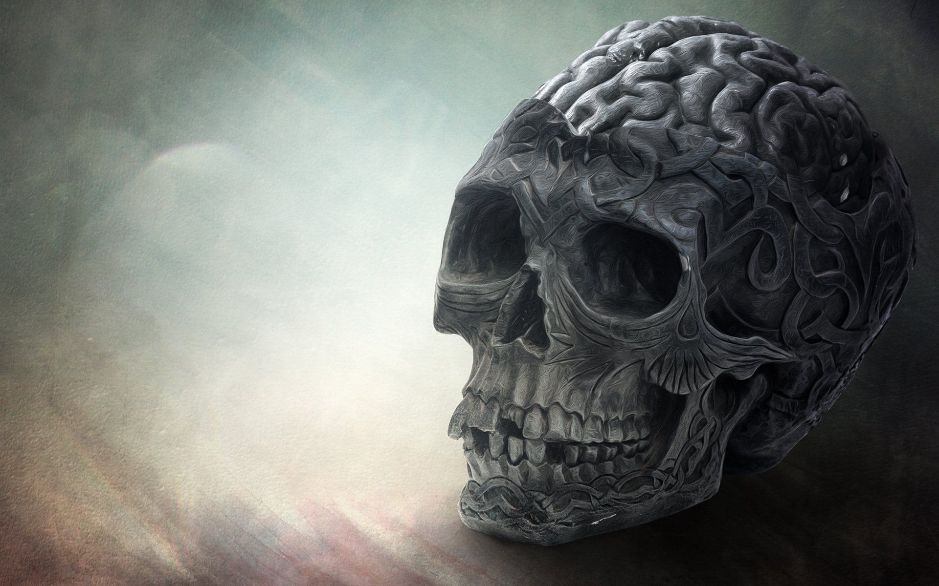 1920x1200 Brain Skull Wallpaper, HD Creative