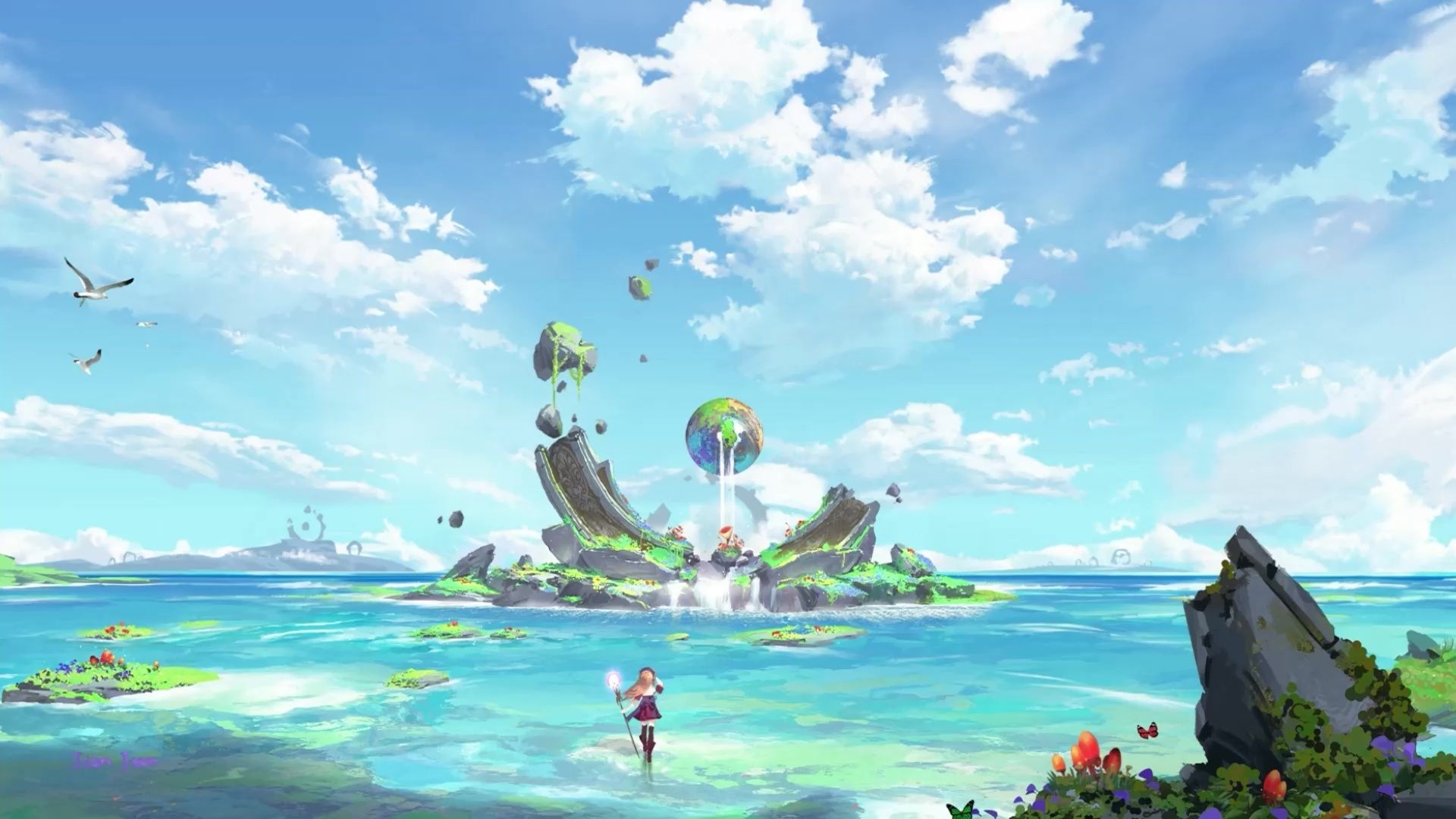 1920x1080 Fantasy Island Ruins Live Wallpaper